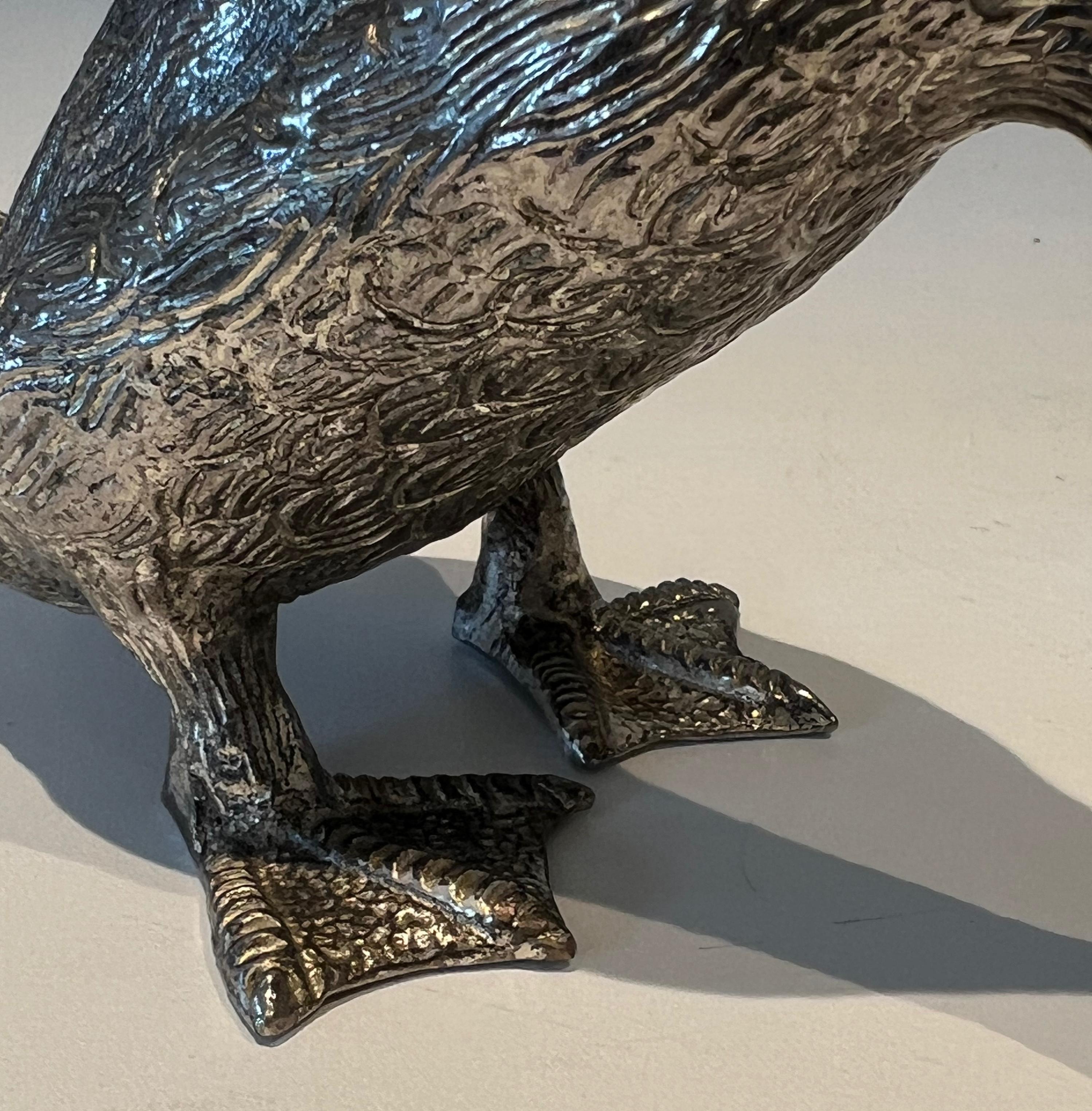 Anatra in bronzo argentato in vendita 6
