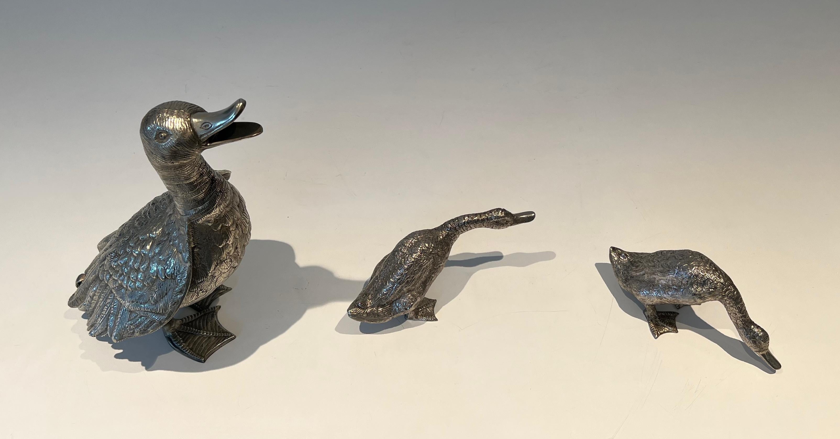 Anatra in bronzo argentato in vendita 9