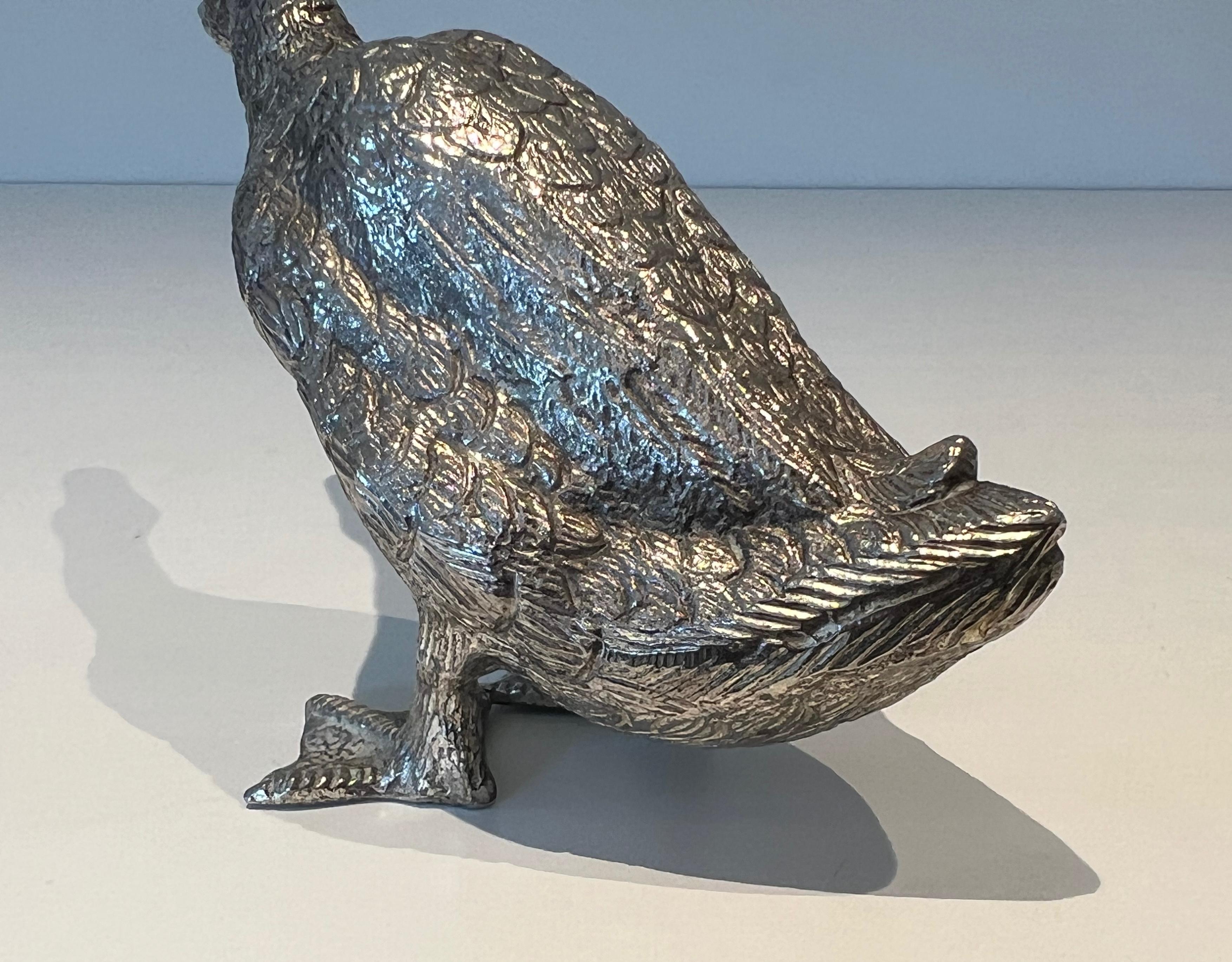 Anatra in bronzo argentato in vendita 2