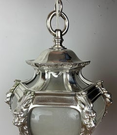 Silvered Bronze Lantern, or Pendant Light by Edward F. Caldwell