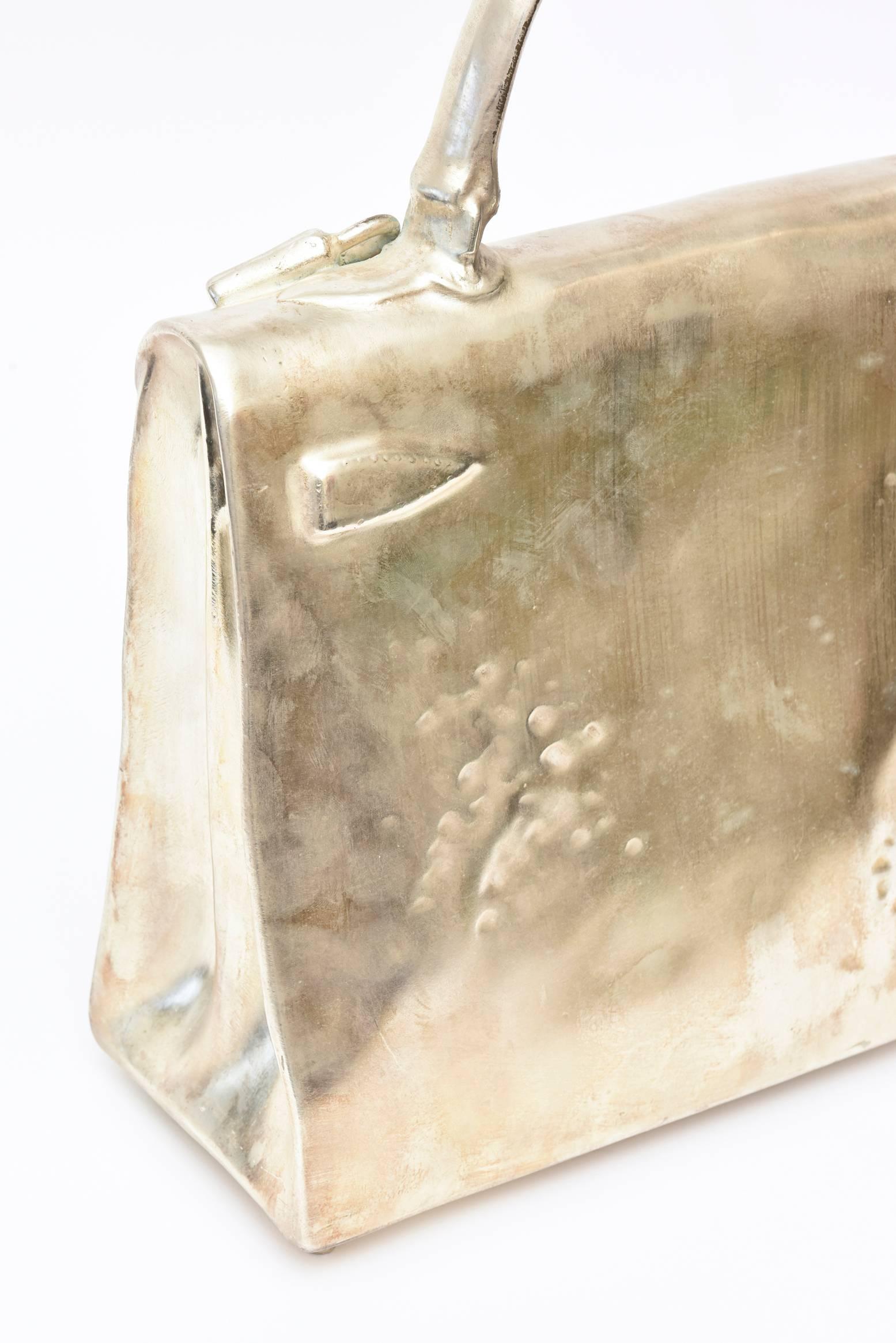 Christian Maas - Sac Birkin sculpture et œuvre d'art en bronze argenté, édition limitée 1