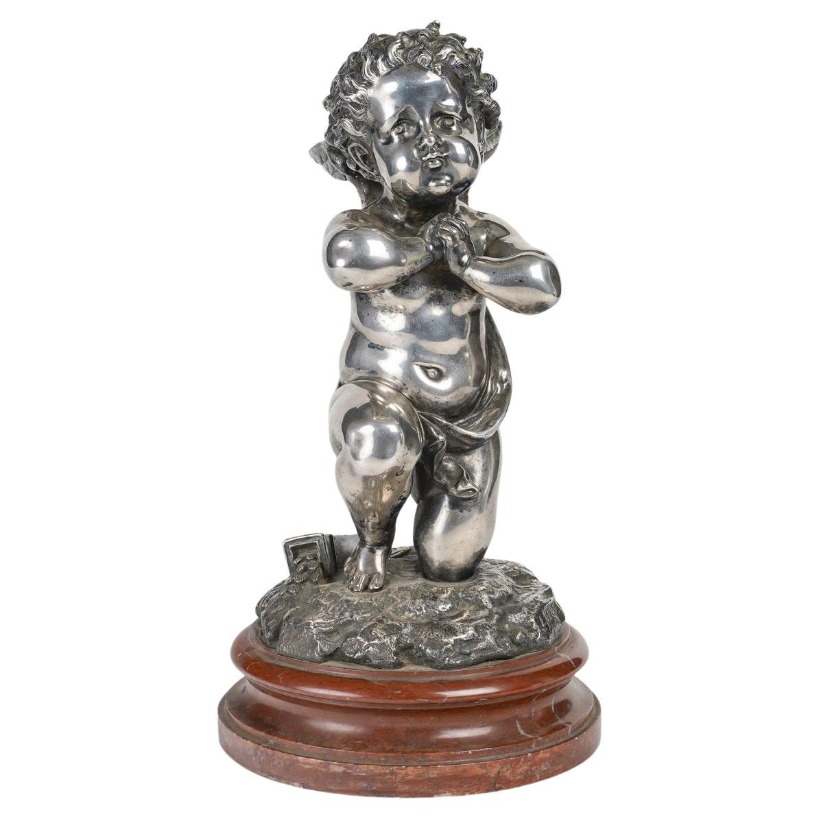 Versilberte Bronzeskulptur von Louis Kley, 19. Jahrhundert, Napoleon III.-Periode.