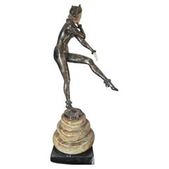 Silvered Bronze Sculpture sugned Demètre H. Chiparus – 74 cm