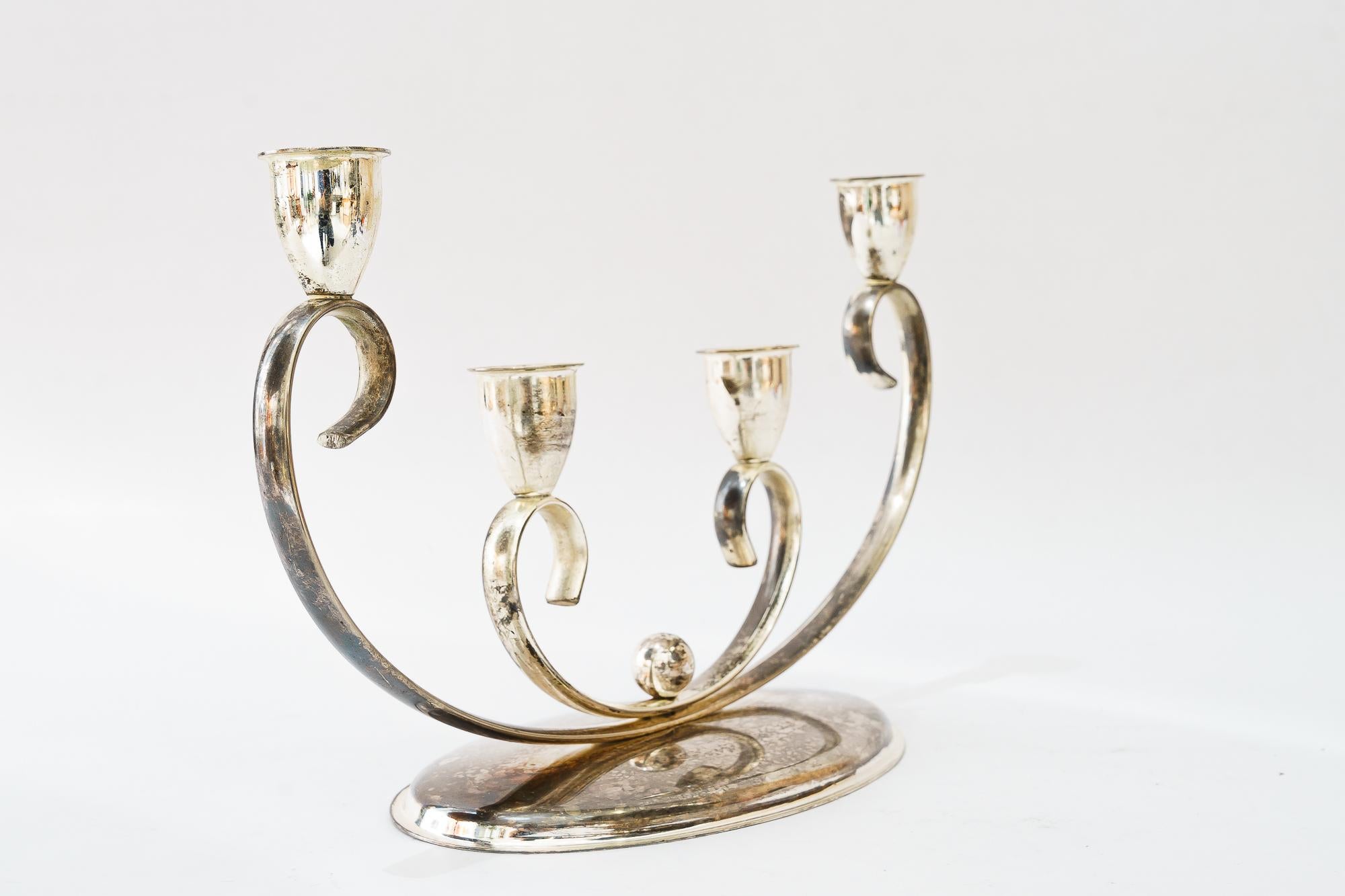 Mid-Century Modern Bougeoir en argent Vienne vers les années 1960 en vente
