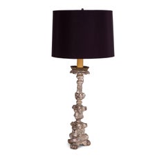 Silvered Candlestick Lamp
