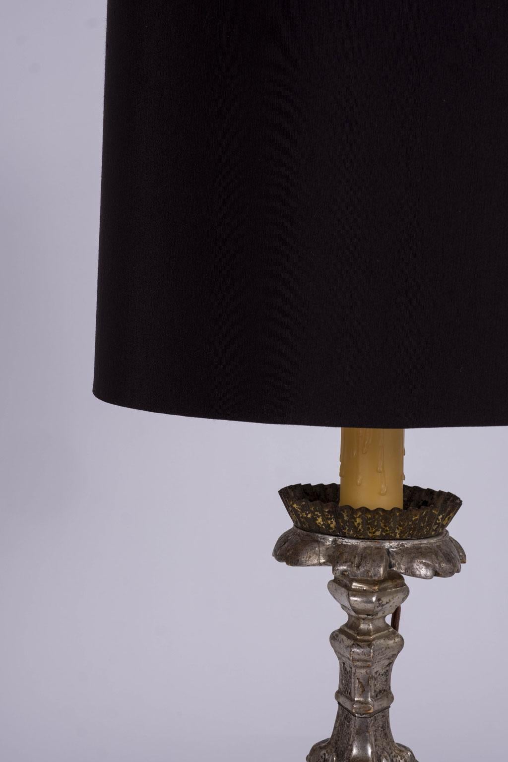 XVIIIe siècle Lampe chandelier argentée en vente
