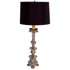 Silvered Candlestick Lamp