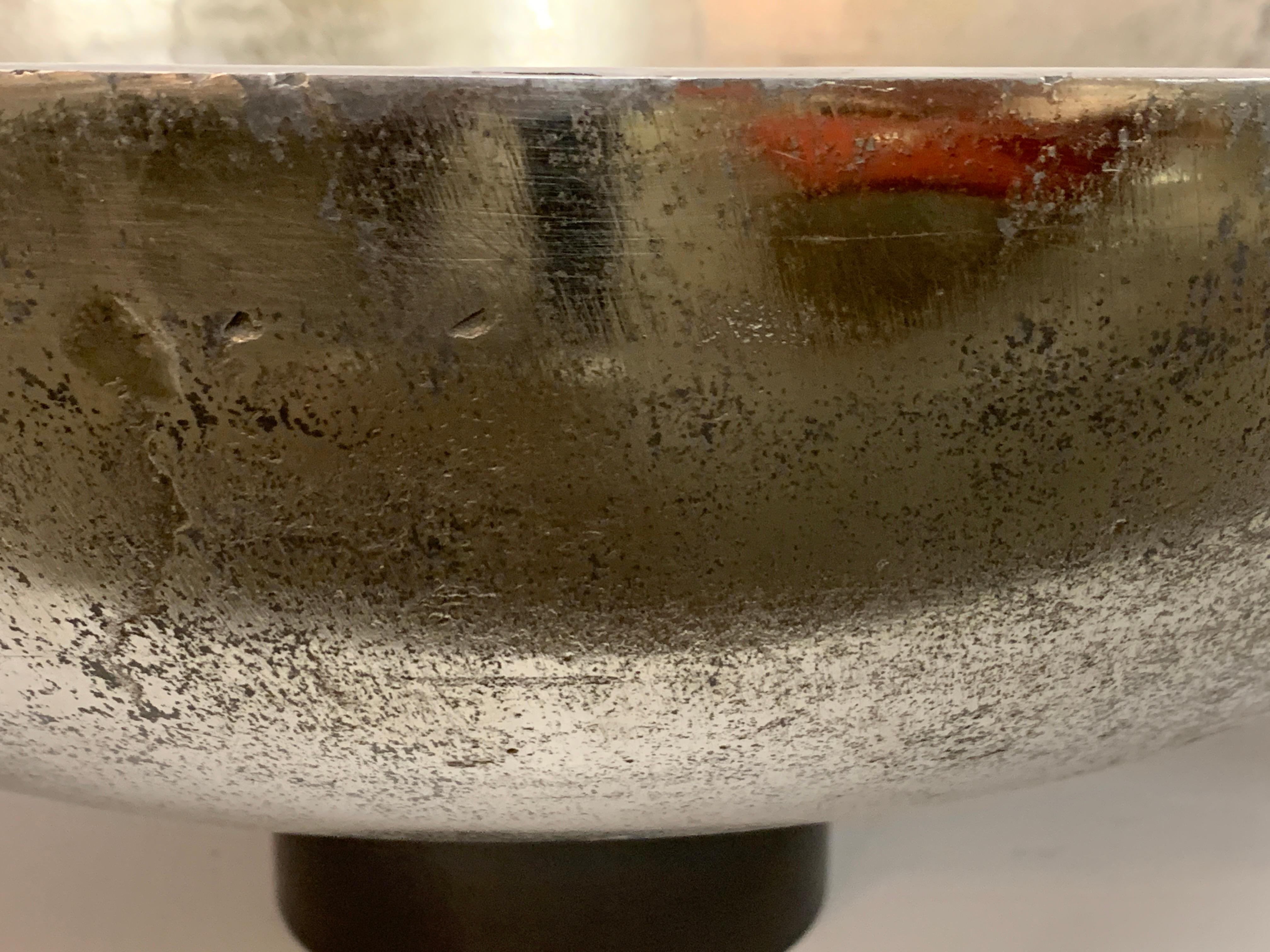 Metal Silvered Centerpiece Bowl