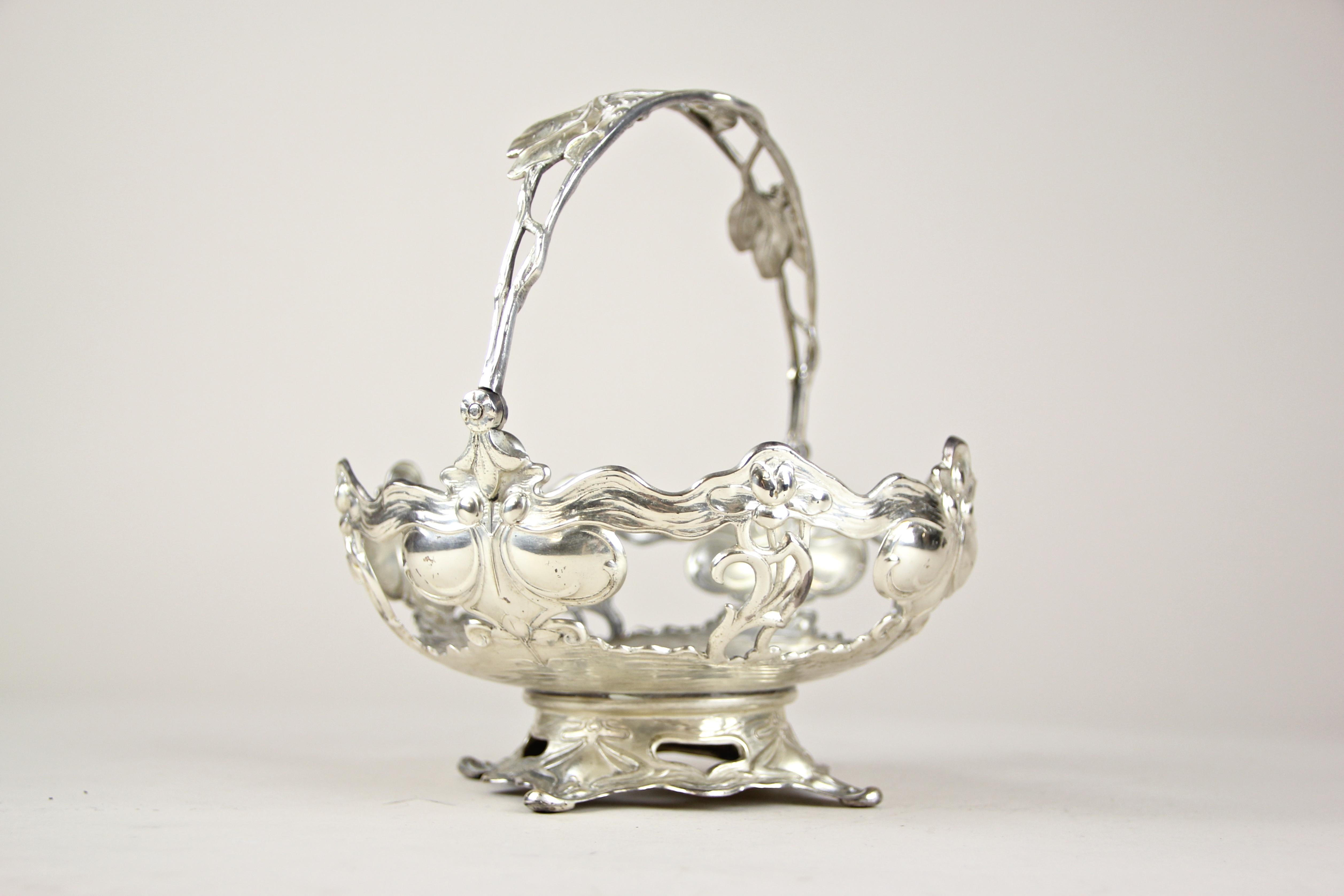 Silvered Centerpiece with Cut Glass Bowl by A. Köhler & Cie WMF, Vienna 6