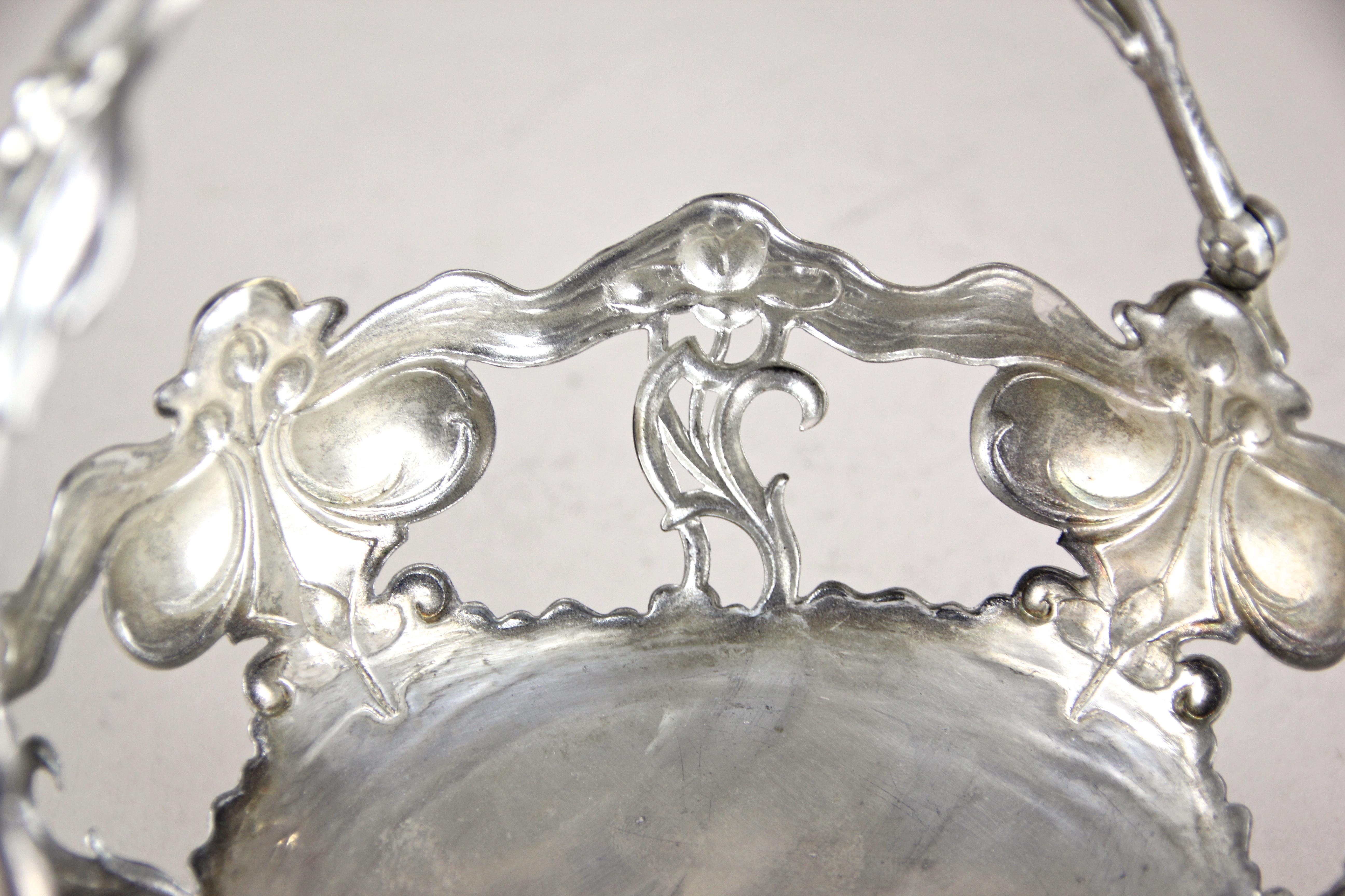 Silvered Centerpiece with Cut Glass Bowl by A. Köhler & Cie WMF, Vienna 8