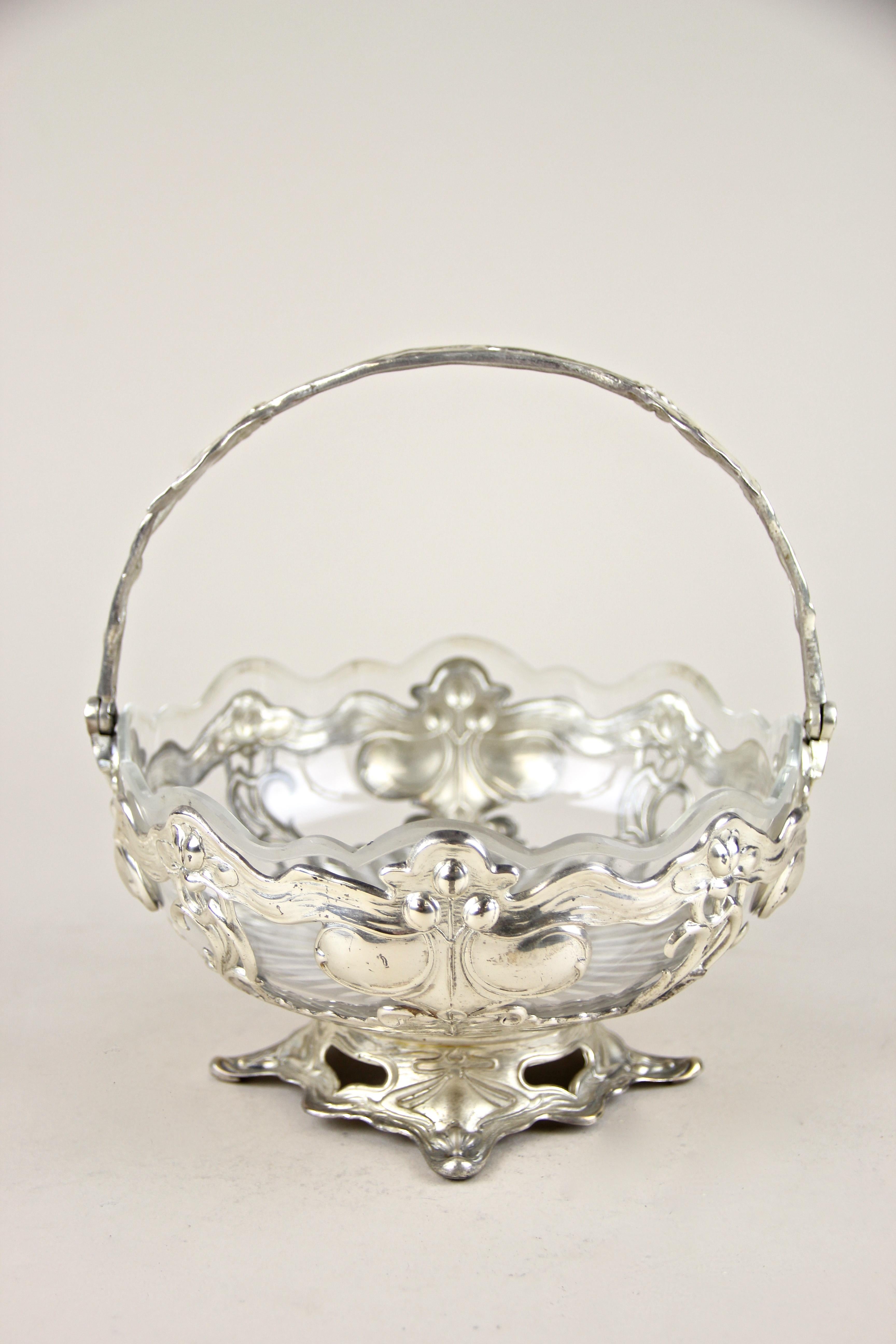 Silvered Centerpiece with Cut Glass Bowl by A. Köhler & Cie WMF, Vienna 9