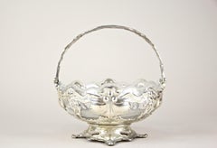 Silvered Centerpiece with Cut Glass Bowl by A. Köhler & Cie WMF, Vienna