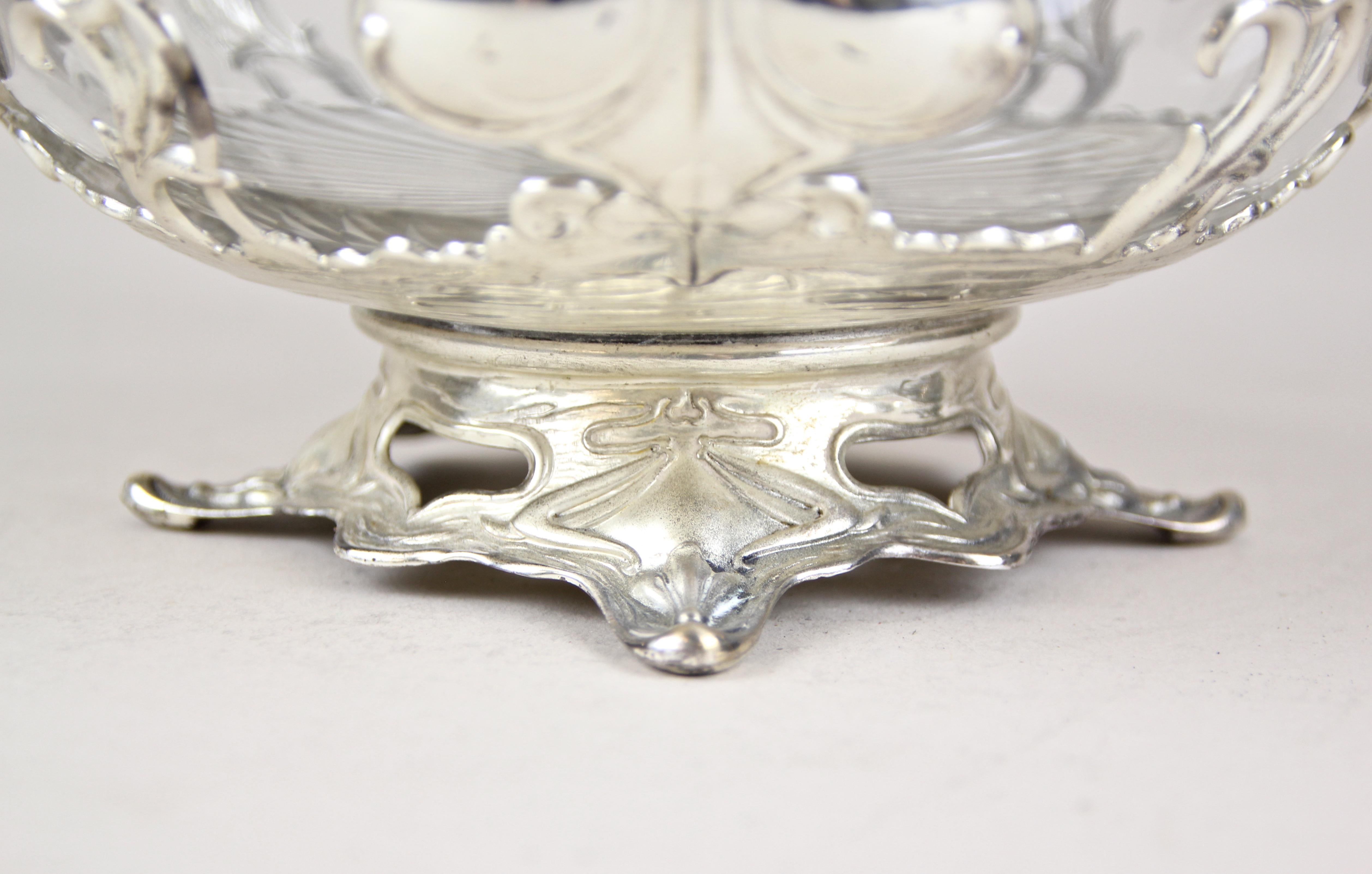 20th Century Silvered Centerpiece with Cut Glass Bowl by A. Köhler & Cie WMF, Vienna