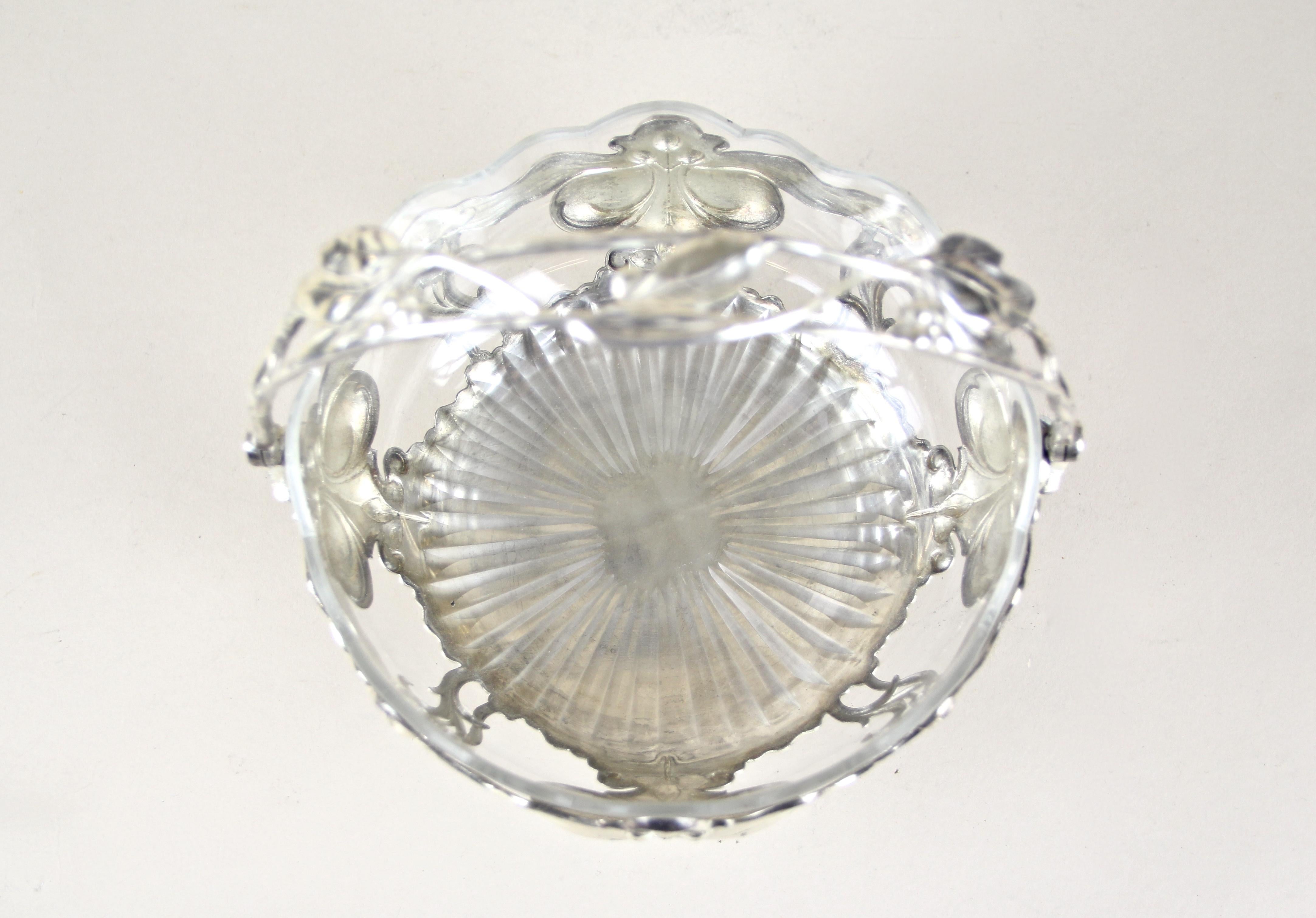 Silvered Centerpiece with Cut Glass Bowl by A. Köhler & Cie WMF, Vienna 2