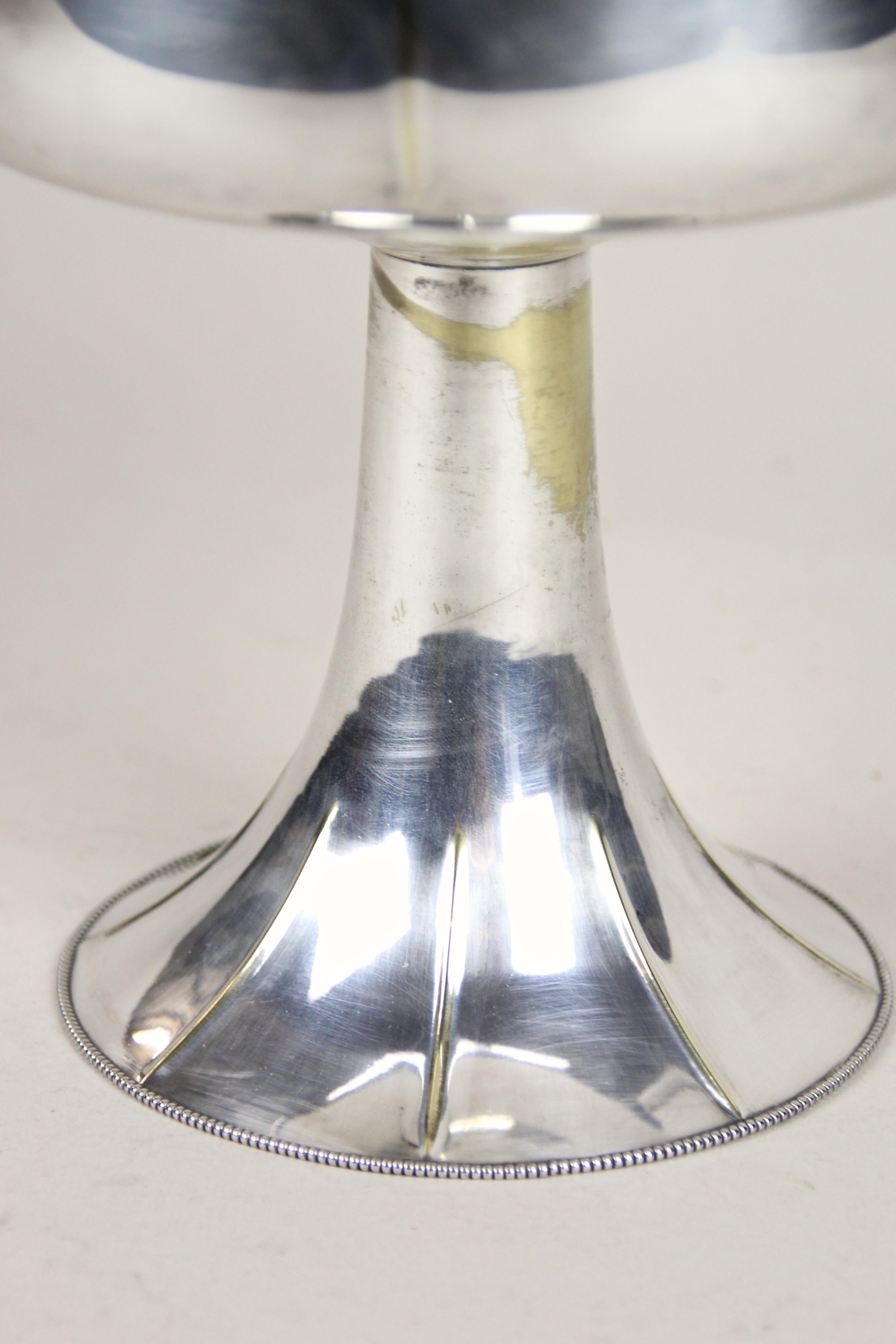 Silvered Centerpiece with Glass Bowl by WMF Art Deco, Germany, circa 1920 6