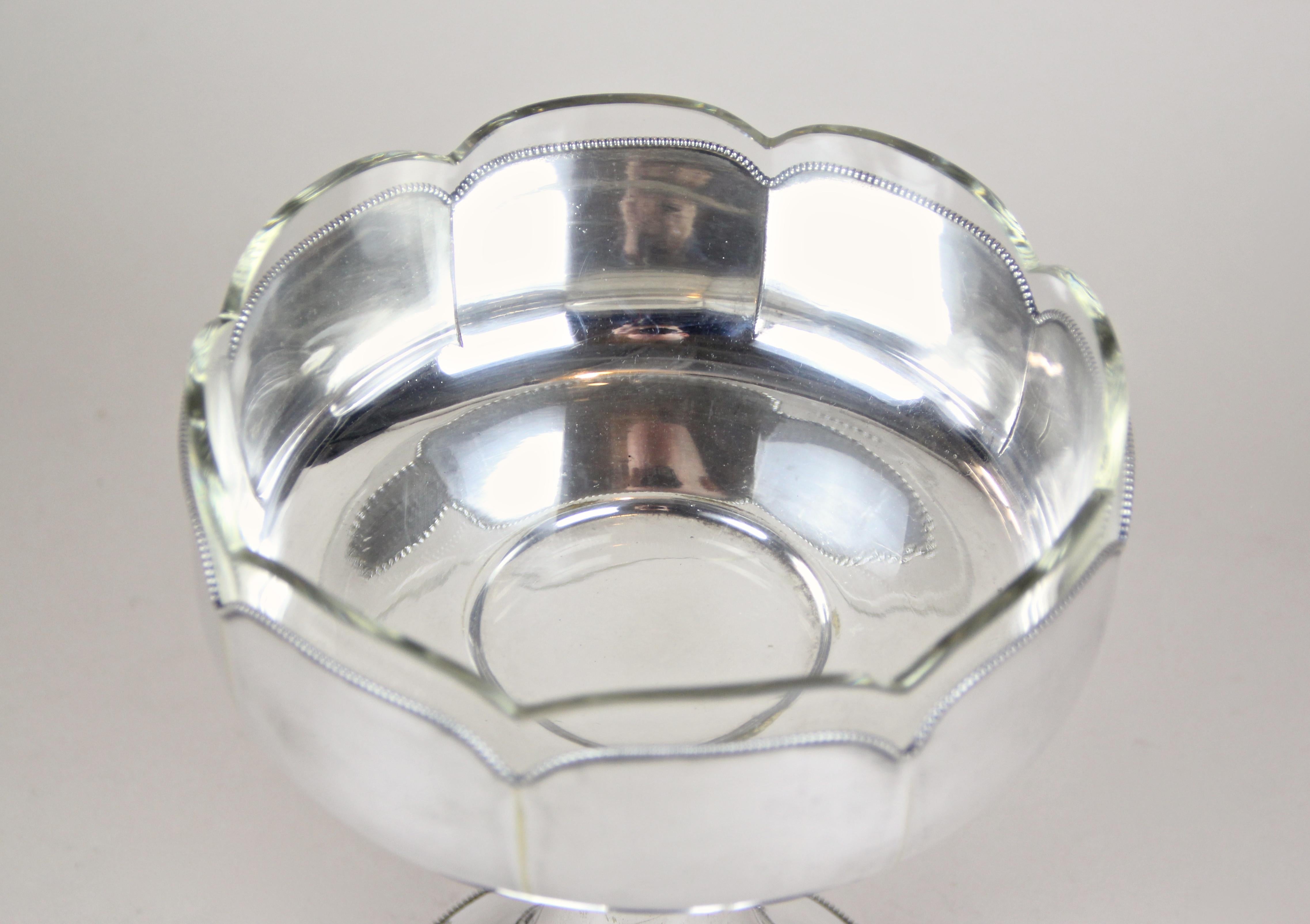 Silvered Centerpiece with Glass Bowl by WMF Art Deco, Germany, circa 1920 8