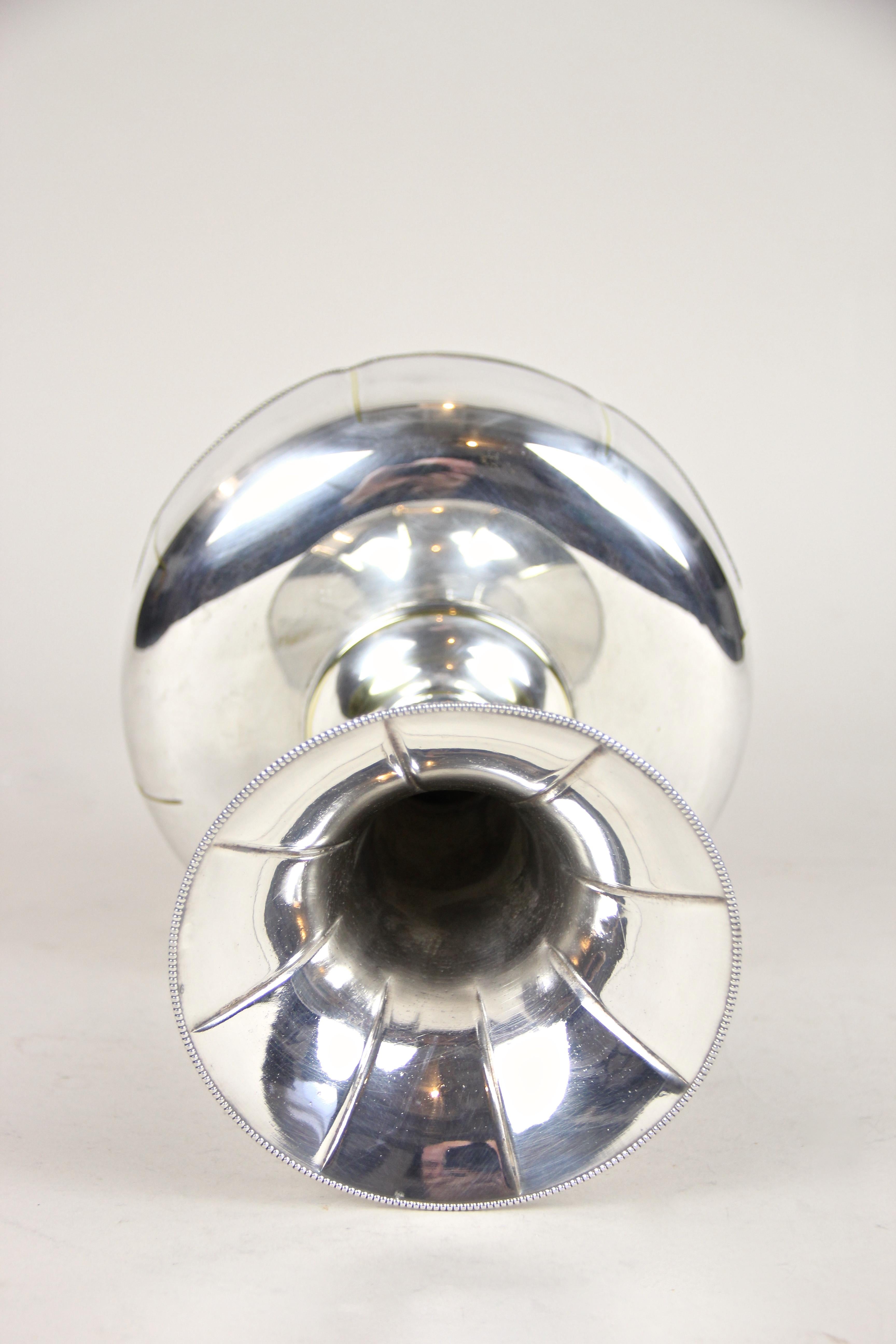 Silvered Centerpiece with Glass Bowl by WMF Art Deco, Germany, circa 1920 9