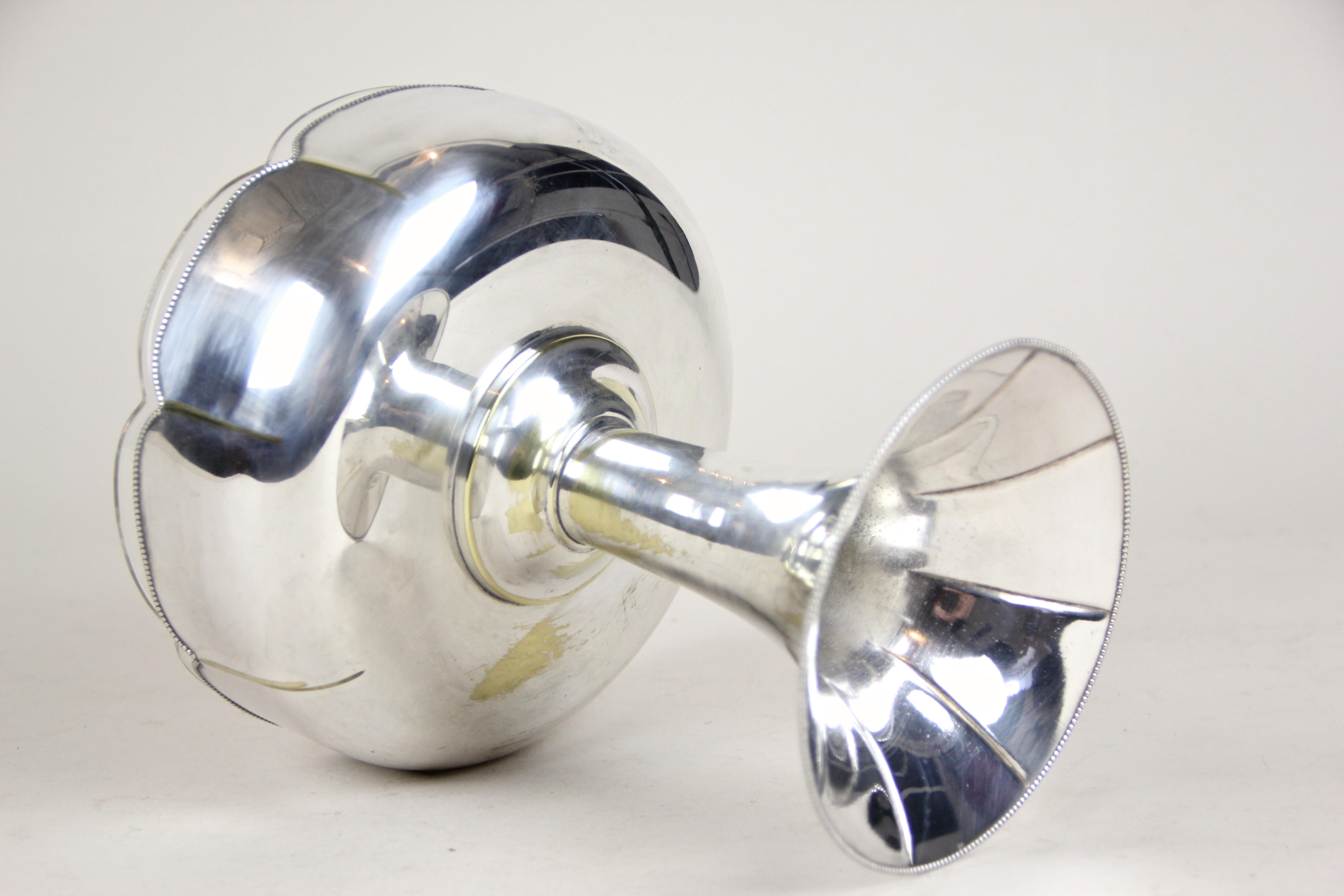 Silvered Centerpiece with Glass Bowl by WMF Art Deco, Germany, circa 1920 10