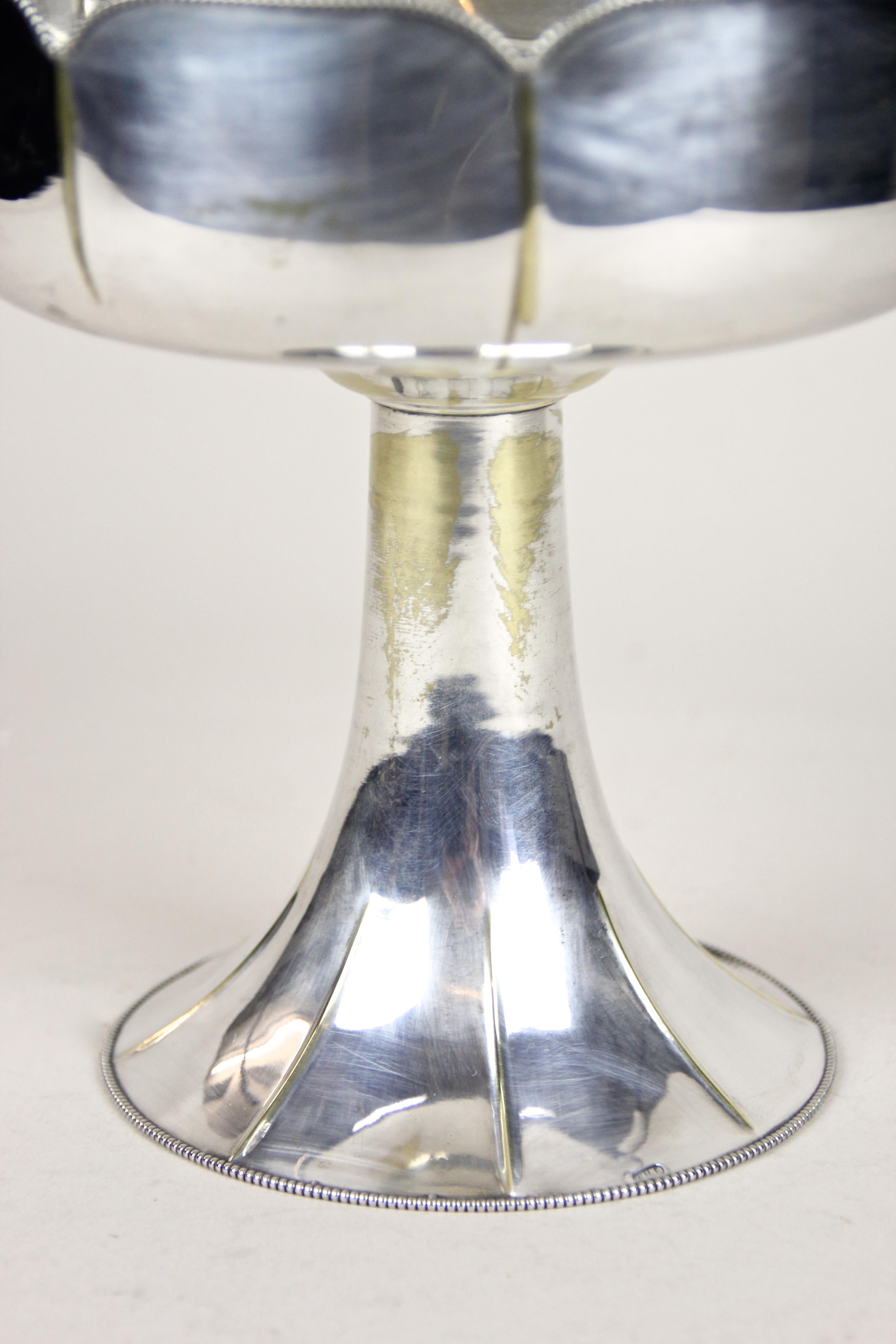 Silvered Centerpiece with Glass Bowl by WMF Art Deco, Germany, circa 1920 4