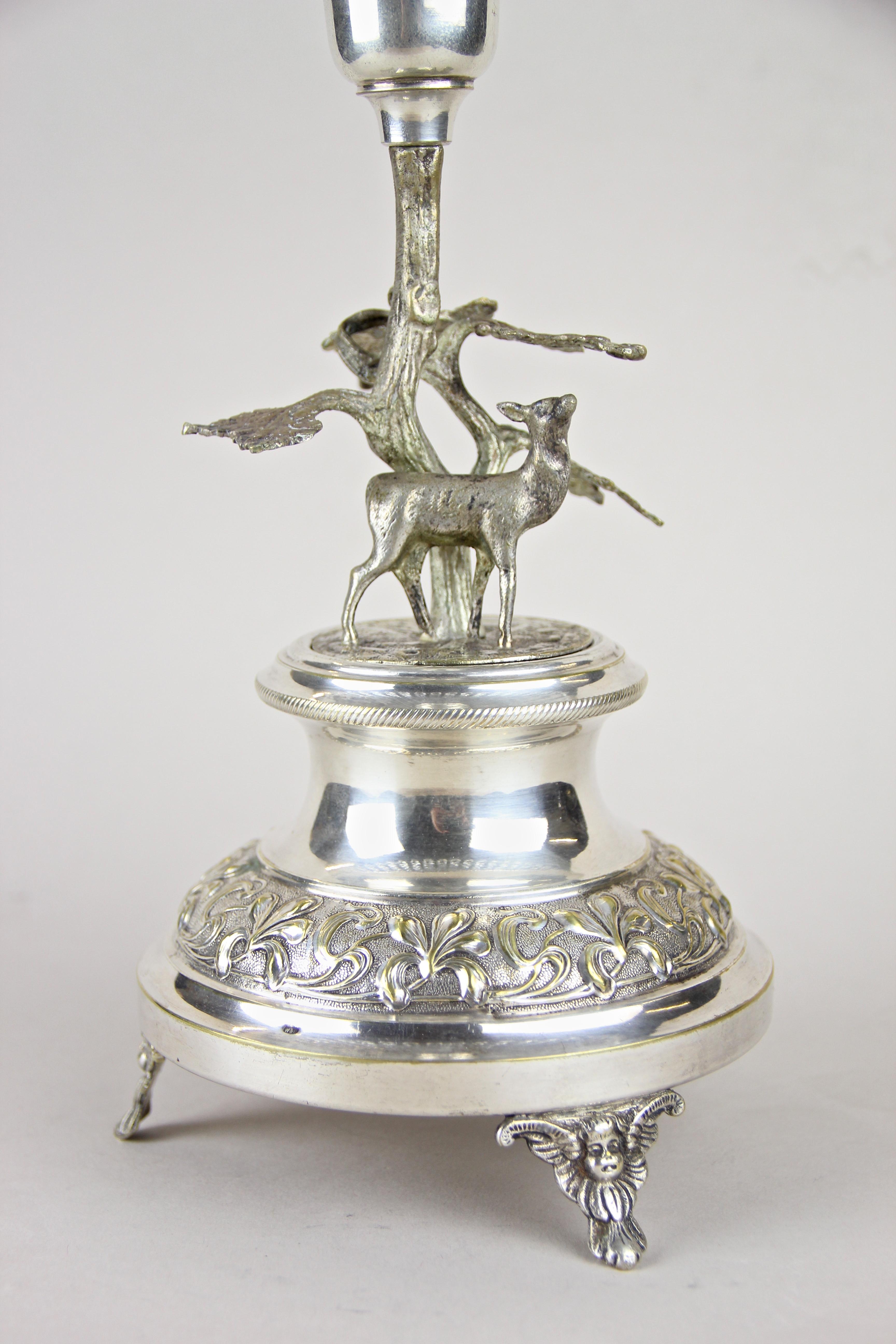 Austrian Silvered Centerpiece with Glass Top, Austria, circa 1910