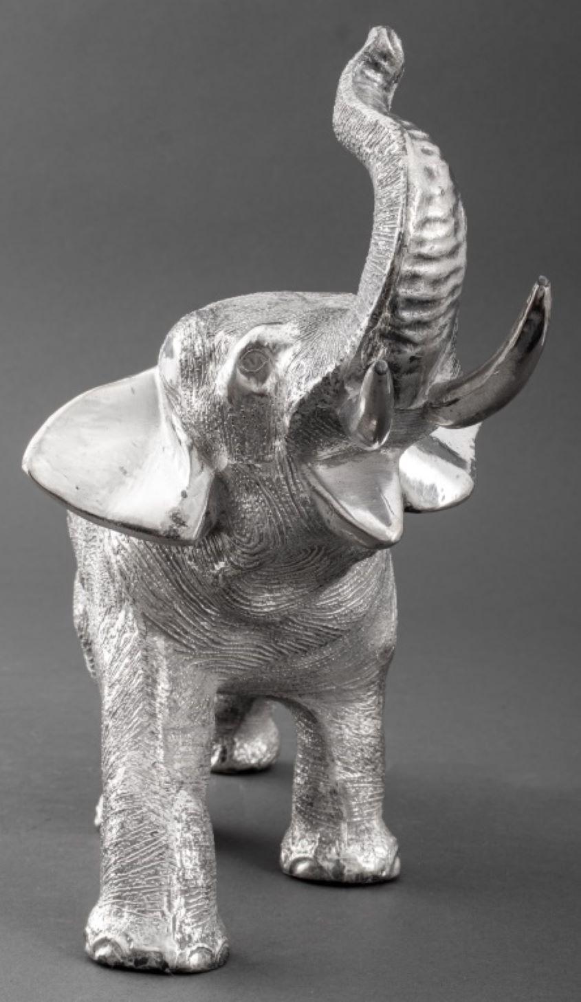 Silvered Elephant Sculpture, 20th Century 3