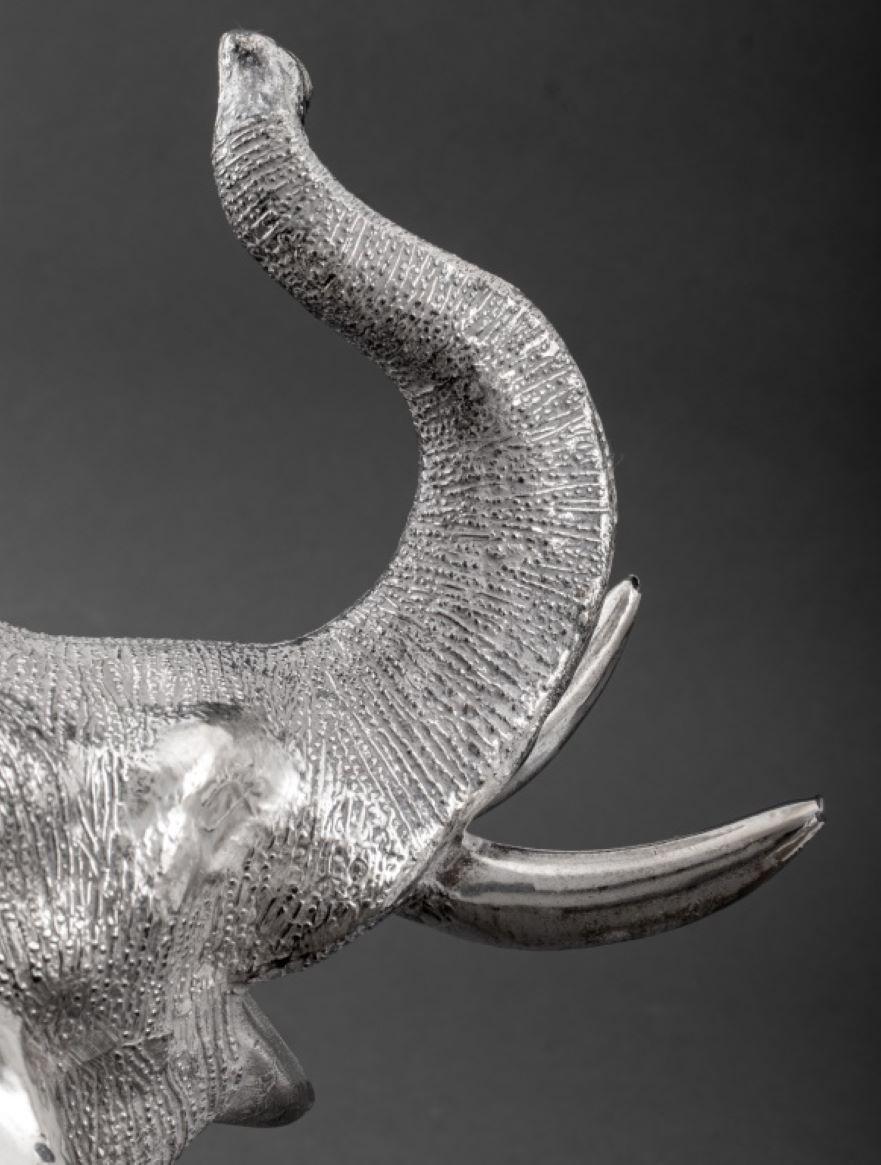 Silvered Elephant Sculpture, 20th Century 5