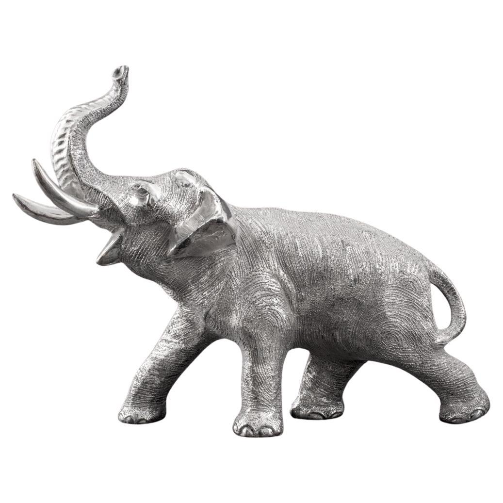 Silvered Elephant Sculpture, 20th Century