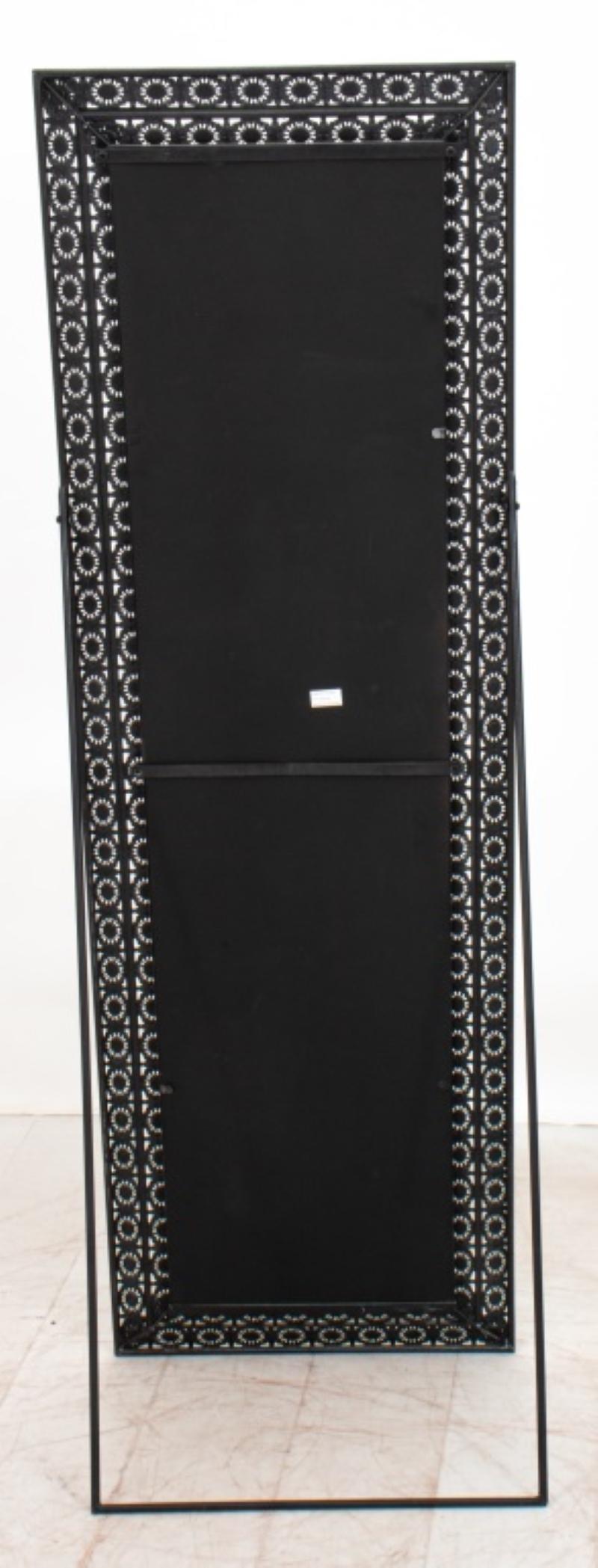 Silvered Filigree Metal & Gem-Set Full Mirror 2