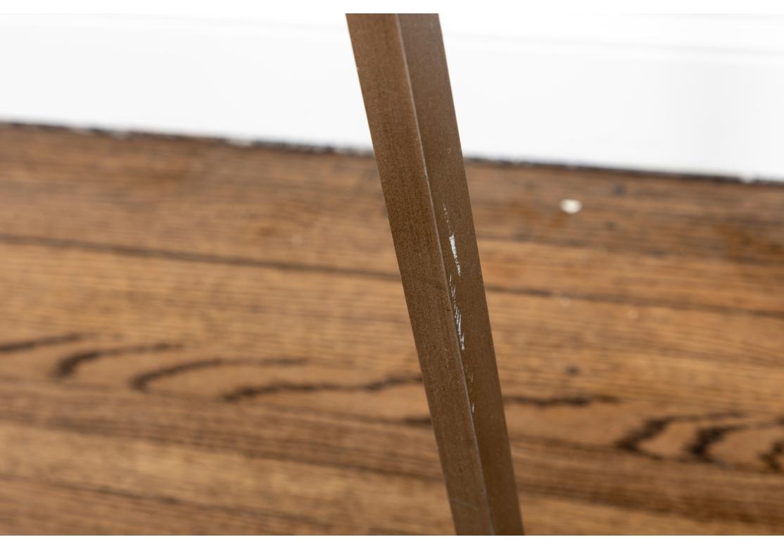 Silvered Finish Console Table With Glass Top In Distressed Condition For Sale In Bridgeport, CT