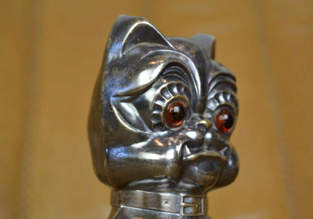 Silvered French Bulldog Money Box, 1920s, Germany For Sale 7