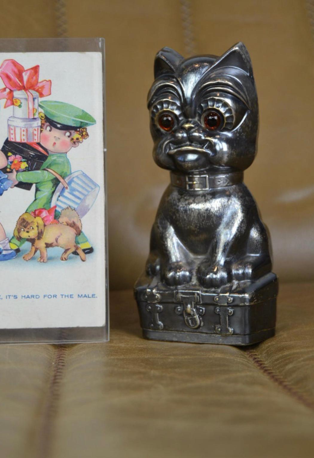 Silvered French Bulldog Money Box, 1920s, Germany For Sale 11