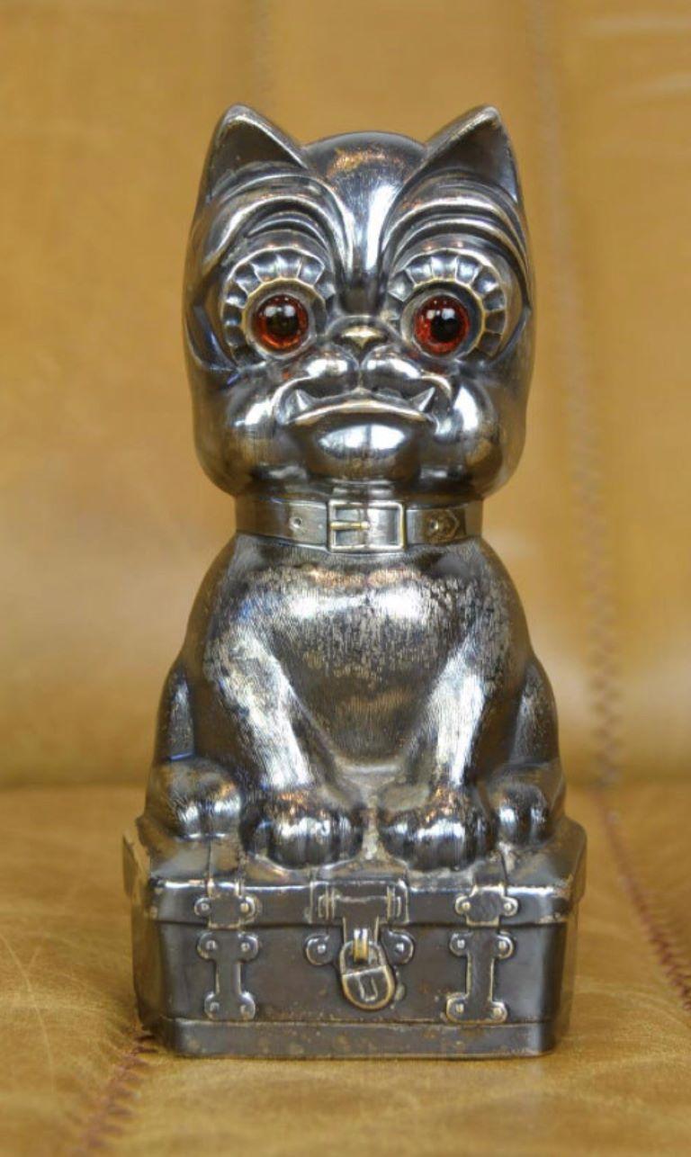 Silvered French Bulldog Money Box, 1920s, Germany For Sale 13