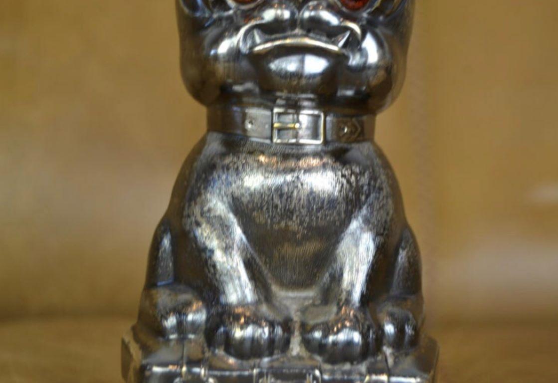 Art Deco Silvered French Bulldog Money Box, 1920s, Germany For Sale