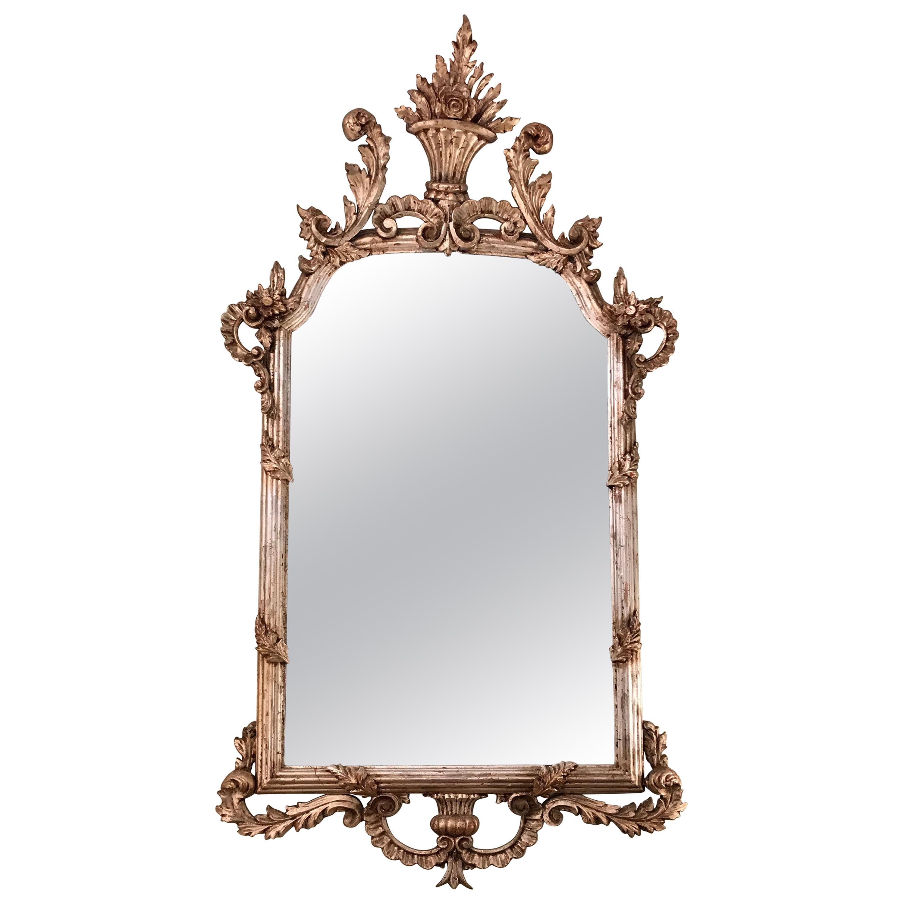 Silvered Gilt Italian Mirror