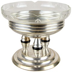 Silvered Glass Bowl Centerpiece by Lenk Austria, circa 1920