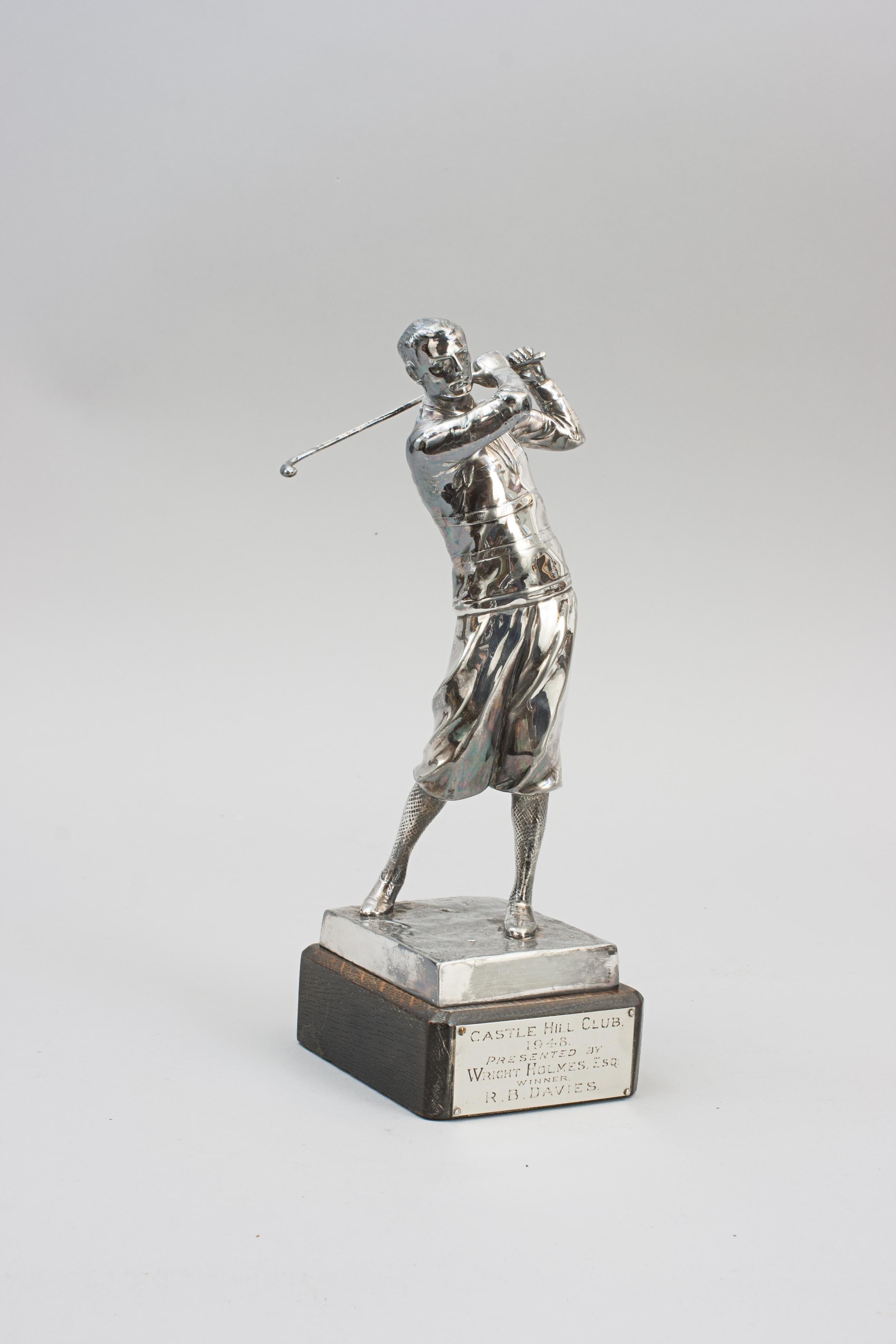 Silvered Golf Figure By Zwick For Sale 3