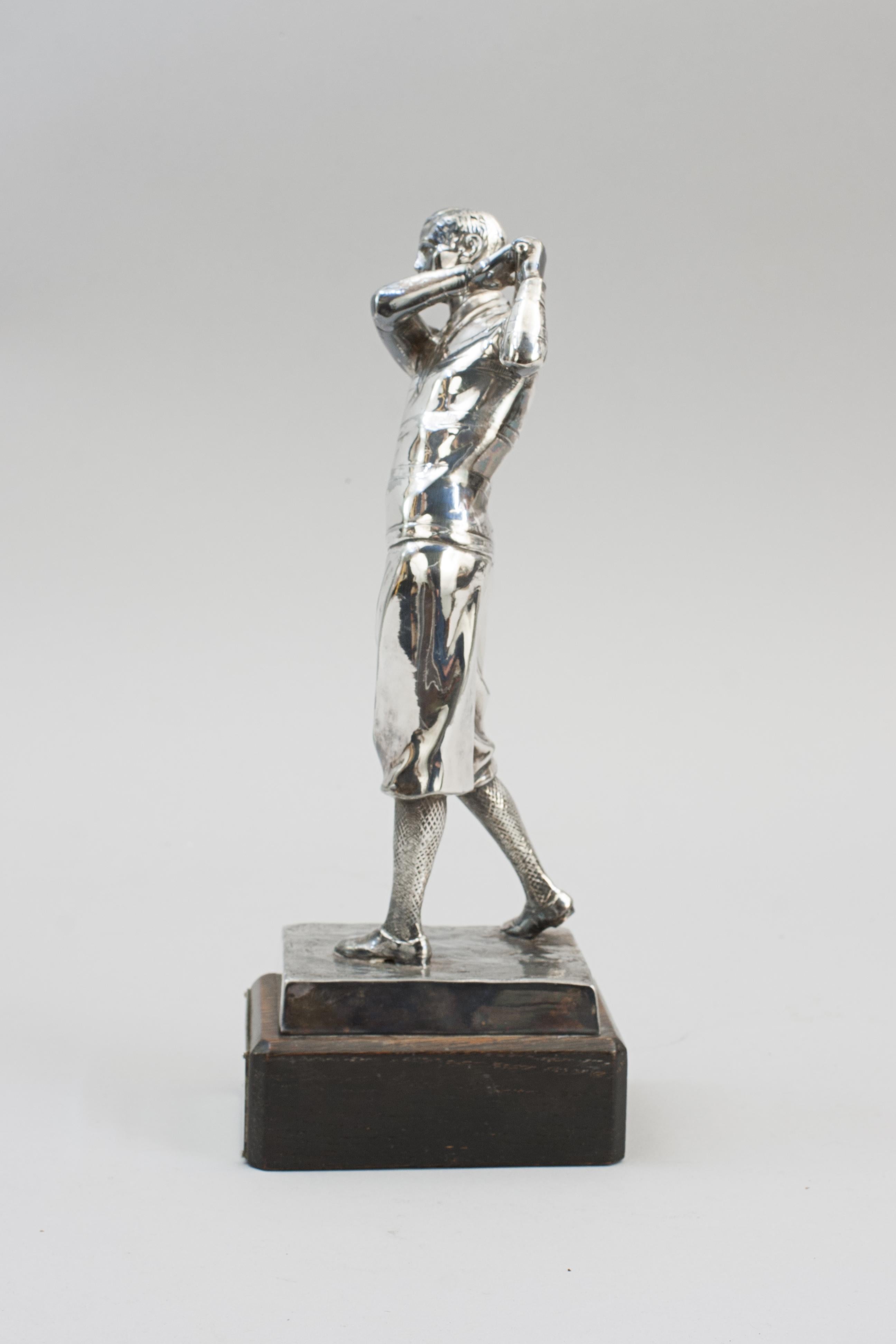 Austrian Silvered Golf Figure By Zwick For Sale