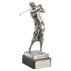Silvered Golf Figure By Zwick