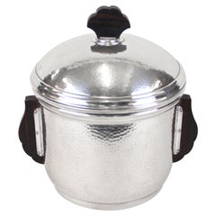 Antique Silvered Ice Bucket with Lid and Palisander Handles by Wmf, Germany, circa 1915