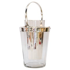 Silvered liquid cooler with glass art deco vienna around 1920s