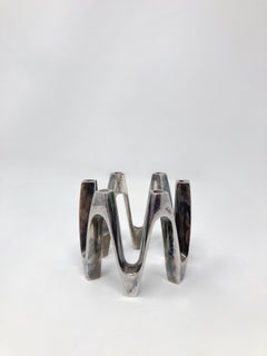 Silvered Metal CandleHolder by Jens Quistgaard, 1970s