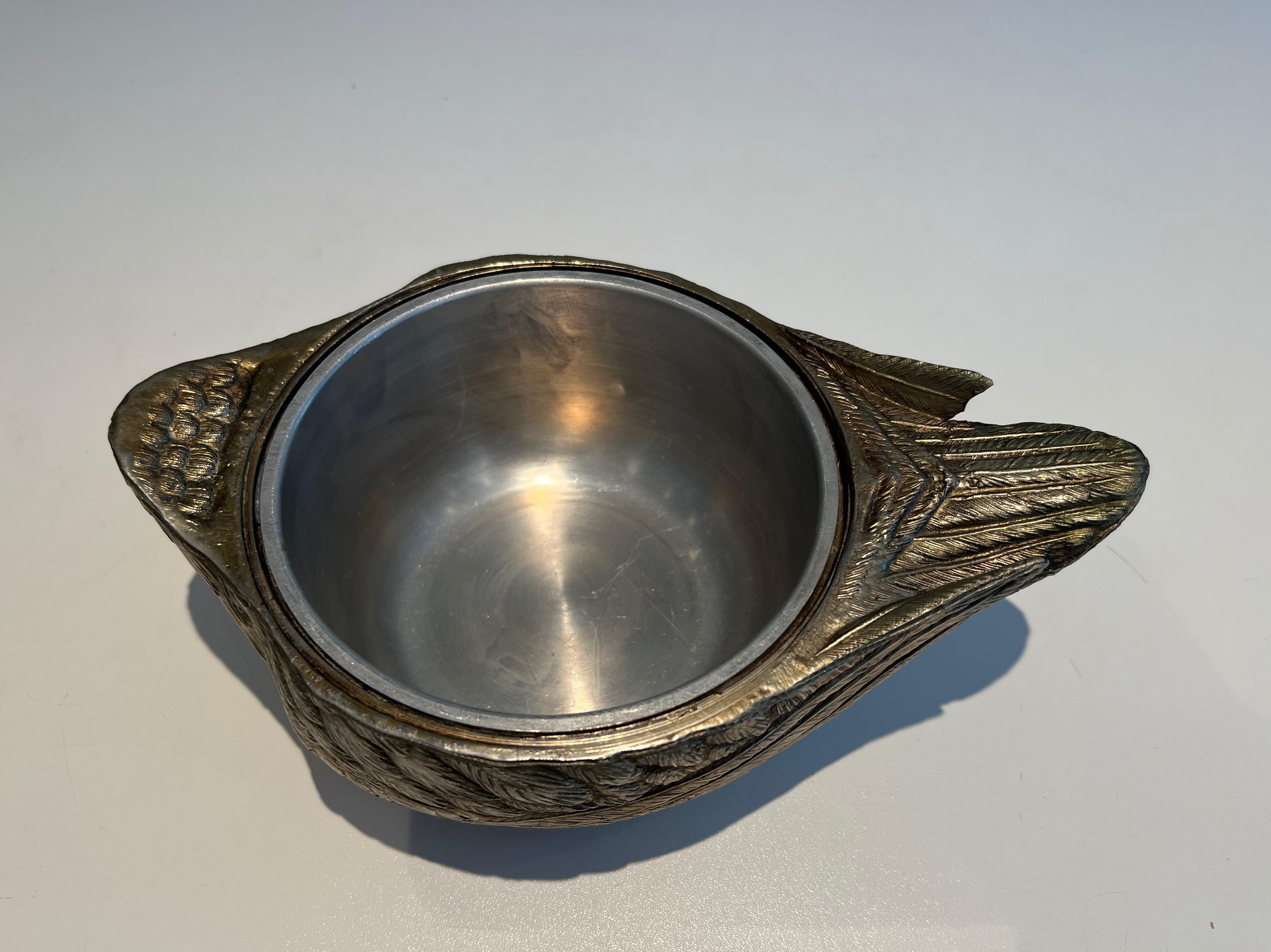 Silvered Metal Ice Bucket reprsenting a Duck by Mauro Manetti For Sale 4