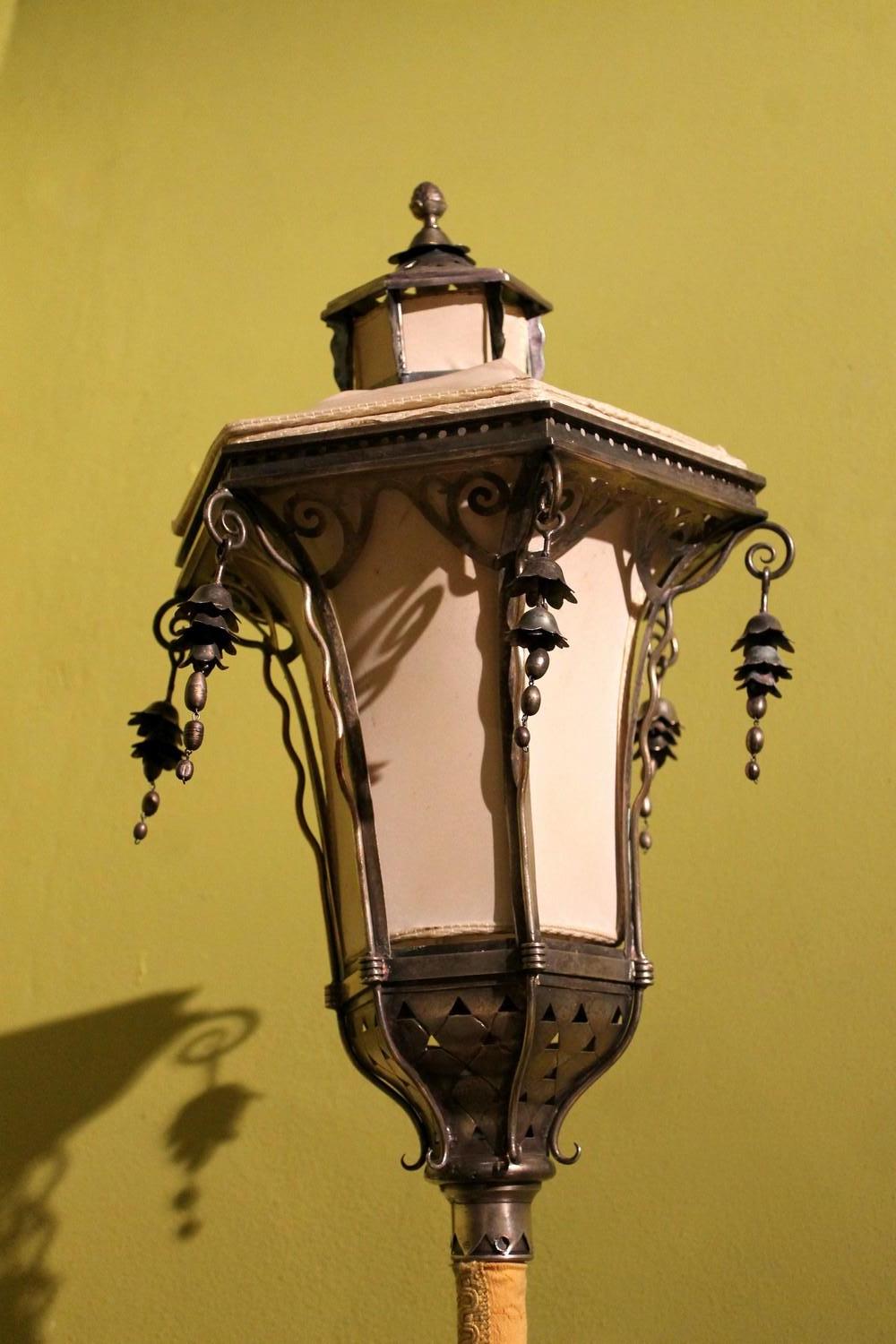 Silvered Metal Wall Light Processional Pole Lantern, Venice, Late 19th Century 7