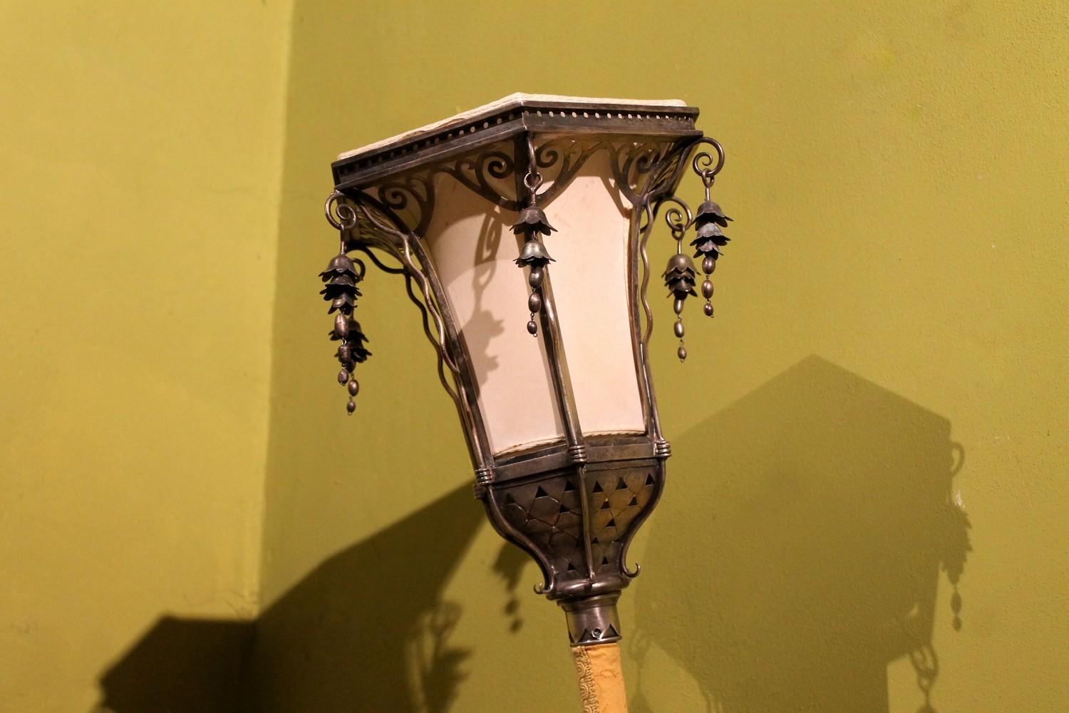 Silvered Metal Wall Light Processional Pole Lantern, Venice, Late 19th Century 9
