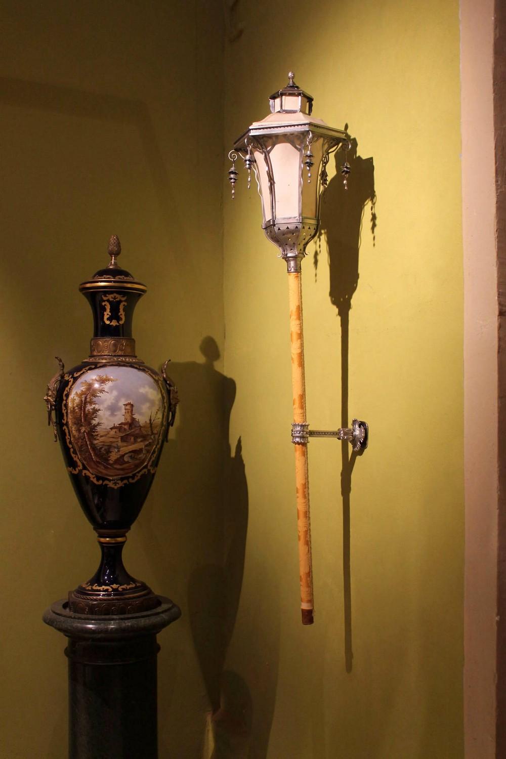 Silvered Metal Wall Light Processional Pole Lantern, Venice, Late 19th Century 2