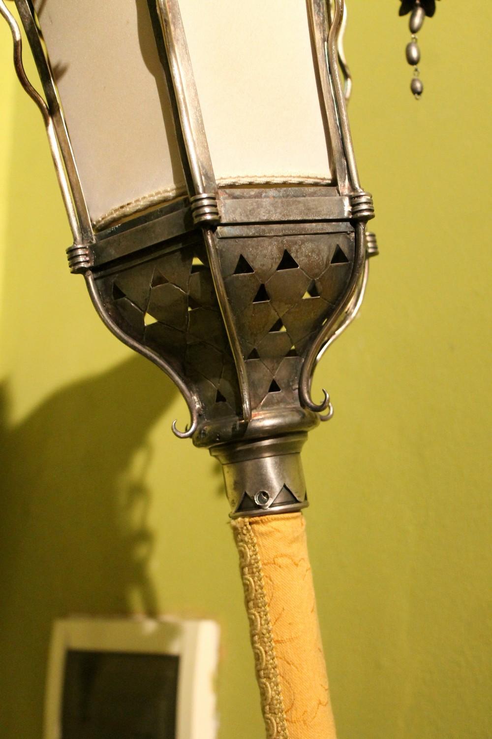 Silvered Metal Wall Light Processional Pole Lantern, Venice, Late 19th Century 3