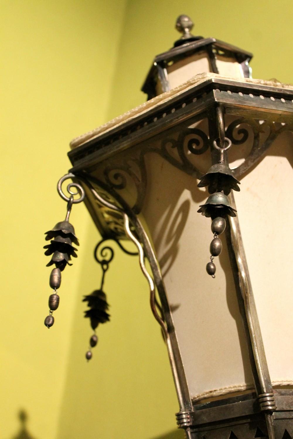 Silvered Metal Wall Light Processional Pole Lantern, Venice, Late 19th Century 4