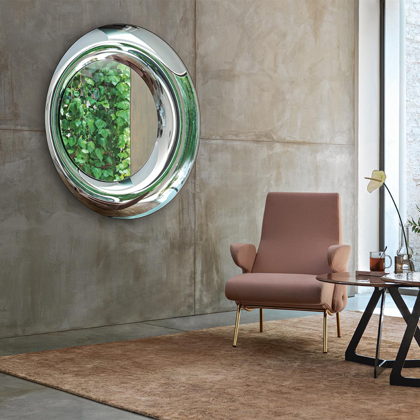 Glass Pearl Round Mirror For Sale