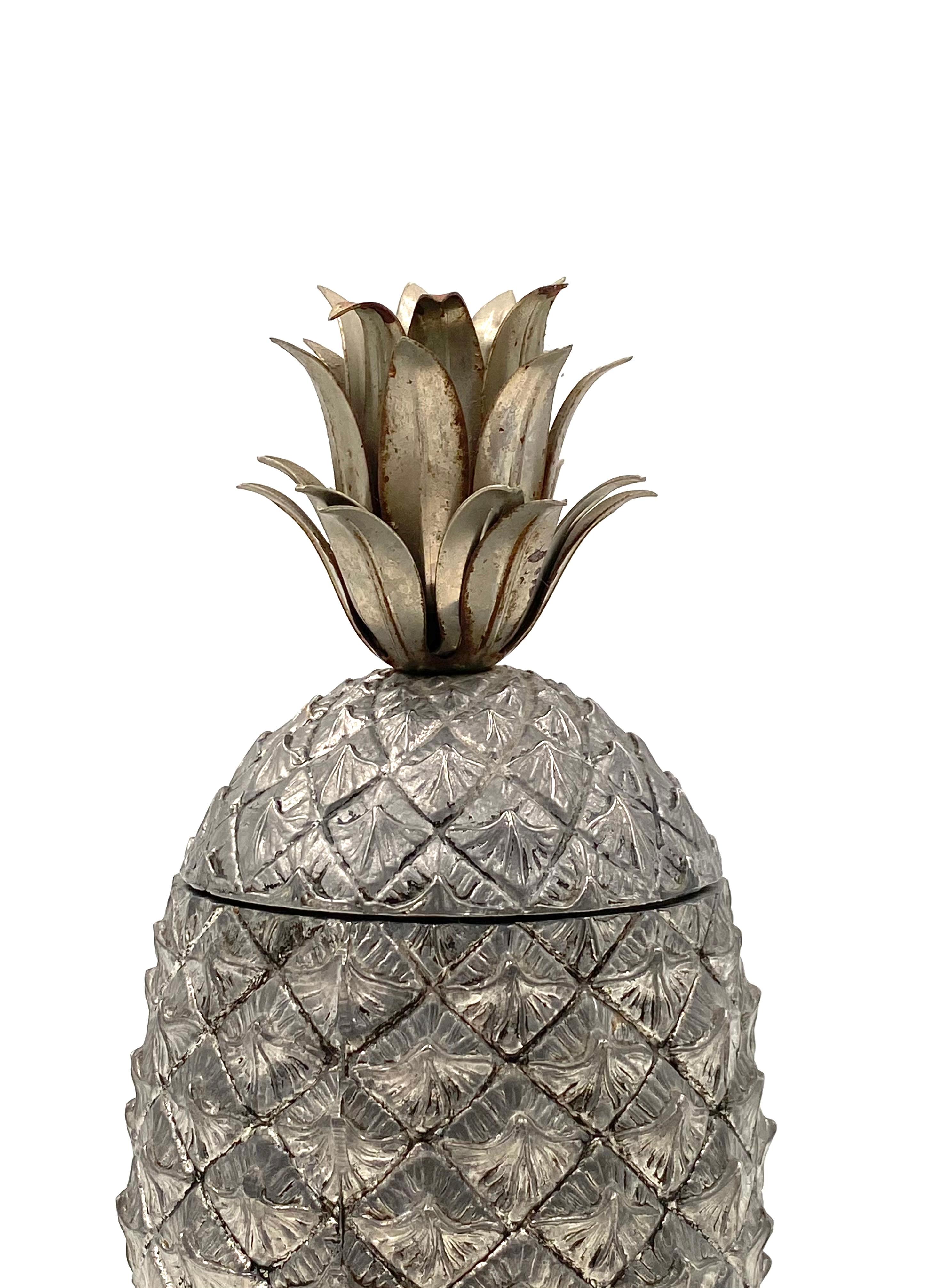 Silvered Pineapple Ice Bucket, Mauro Manetti Fonderie d'Arte, Italy 1970s 6