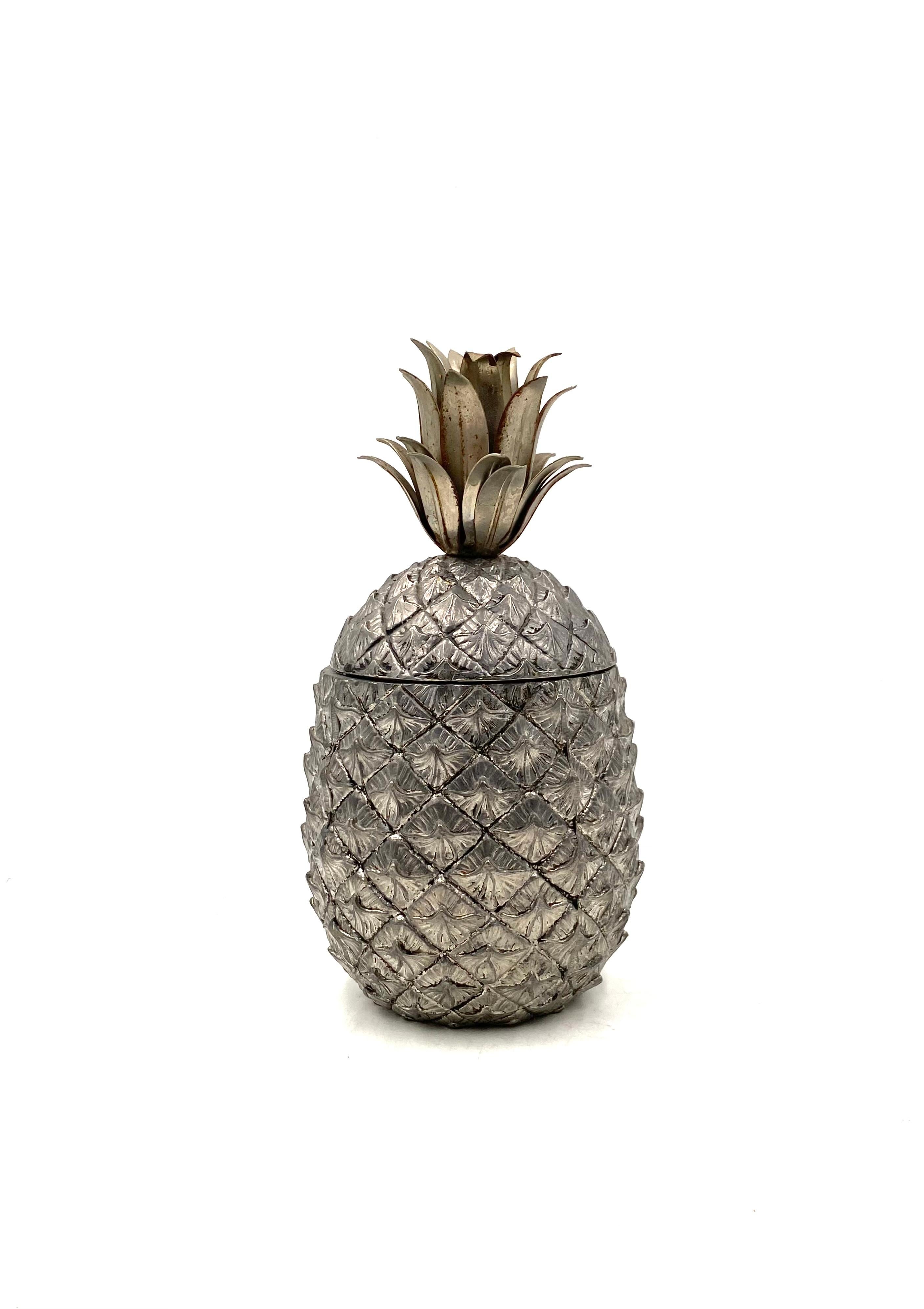 Silvered Pineapple Ice Bucket, Mauro Manetti Fonderie d'Arte, Italy 1970s 1